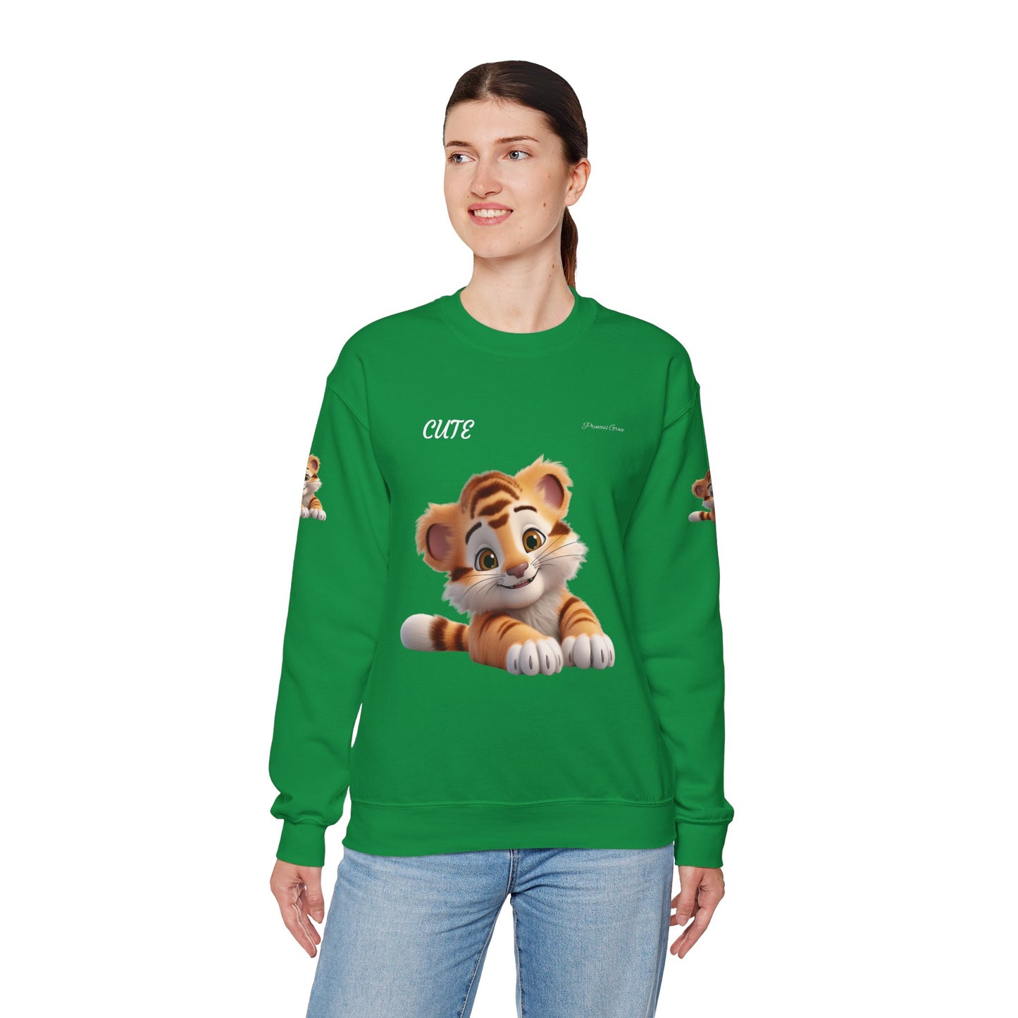 Princess Grace Cute Tiger Unisex Heavy Blen Crewneck Sweatshirt