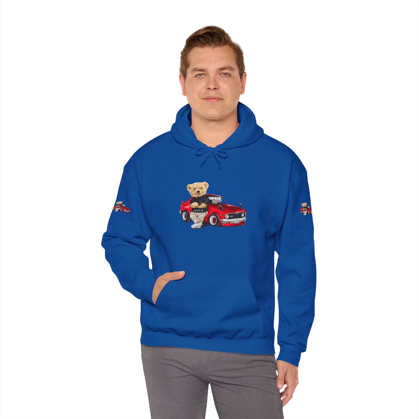 Princess Grace Vintage Bear Car Hoodie Fun Unisex Sweatshirt for Auto Lovers