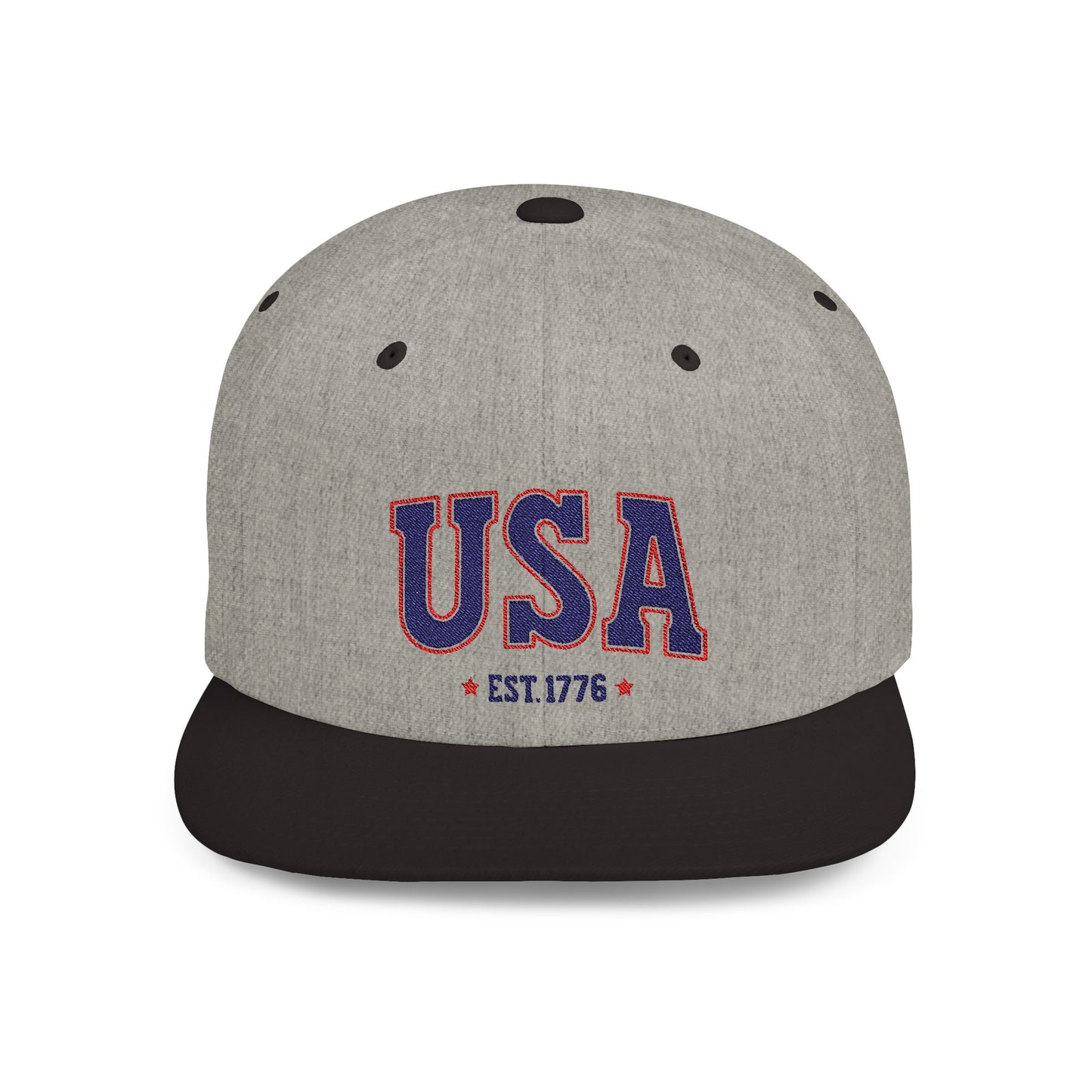 Princess Grace USA Flat Bill Snapback Hat Patriotic Style, Perfect for Holidays & Outdoor Events