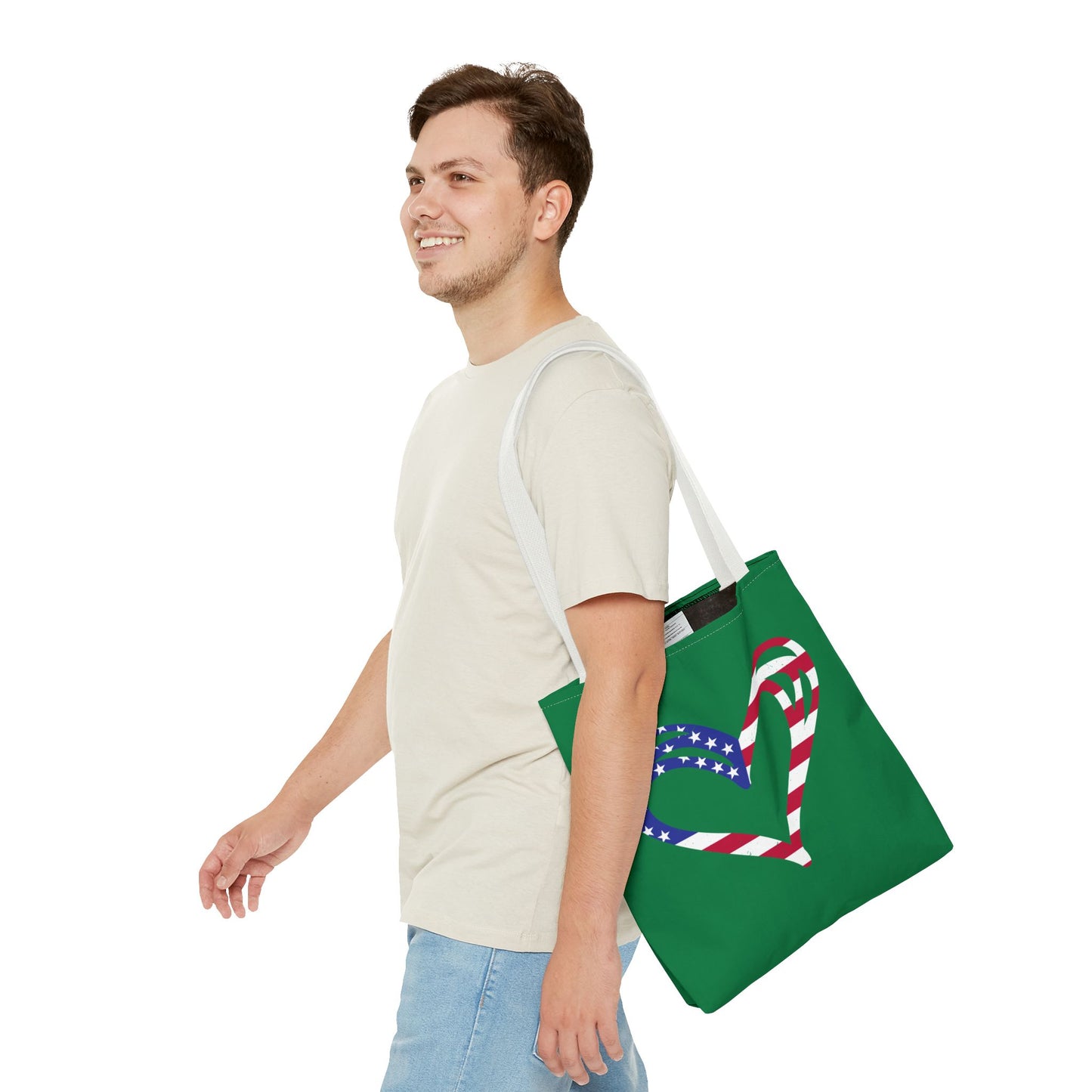Princess Grace Patriotic Heart Tote Bag Perfect for Independence Day and Everyday Use