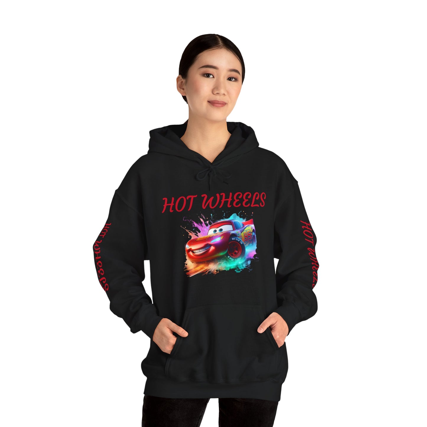Princess Grace Hot Wheels Unisex Heavy Blend Hooded Sweatshirt Fun and Colorful Racing Design
