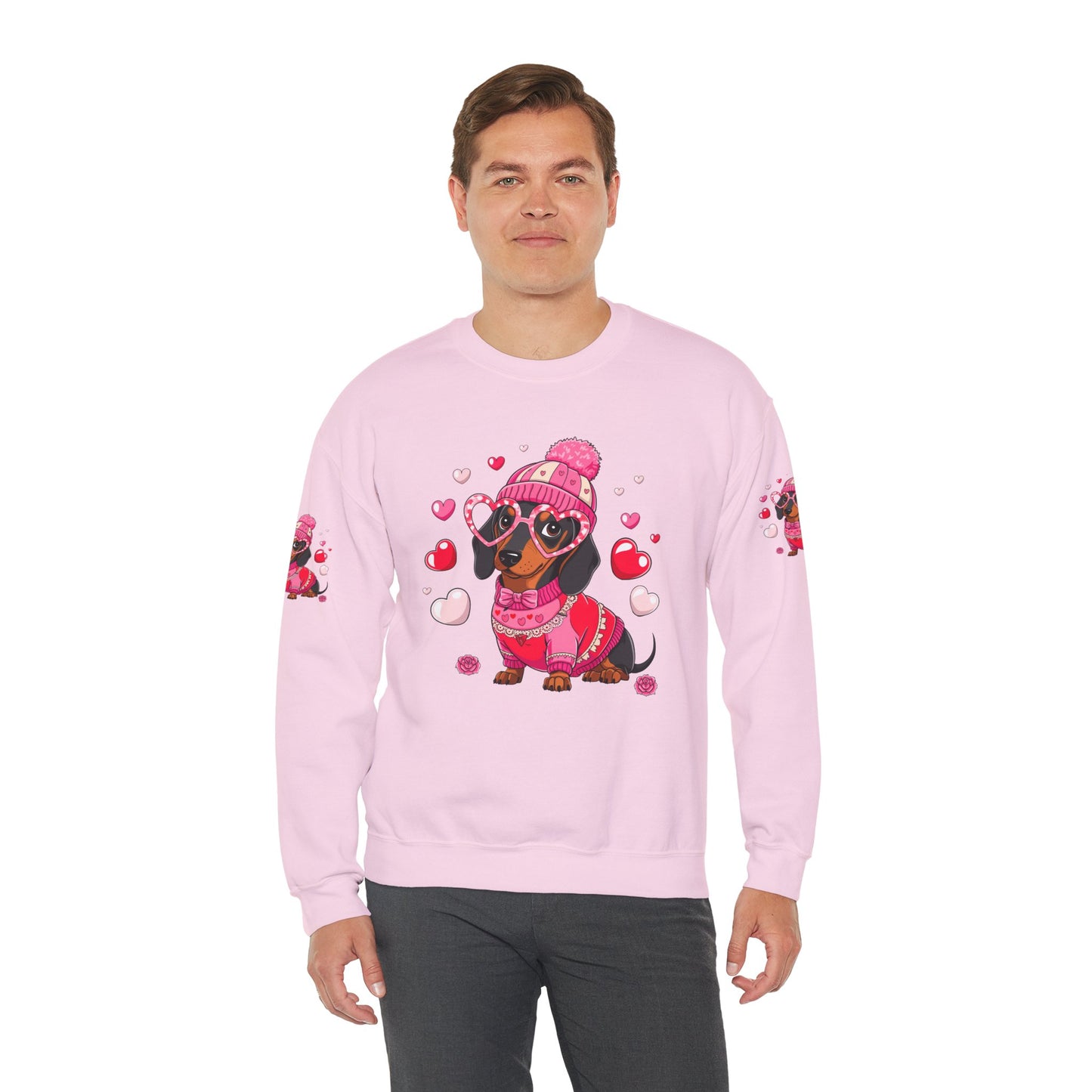 Princess Grace Cute Dachshund Love Sweatshirt Cozy Unisex Crewneck for Pet Lovers
