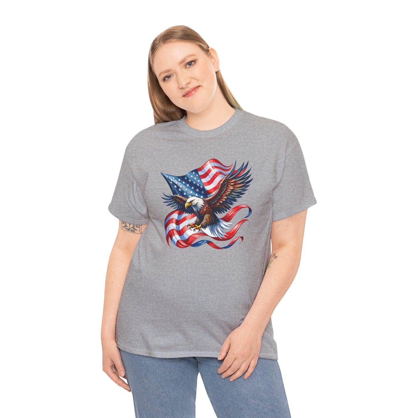 Princess Grace Patriotic Eagle Graphic Unisex Heavy Cotton Tee