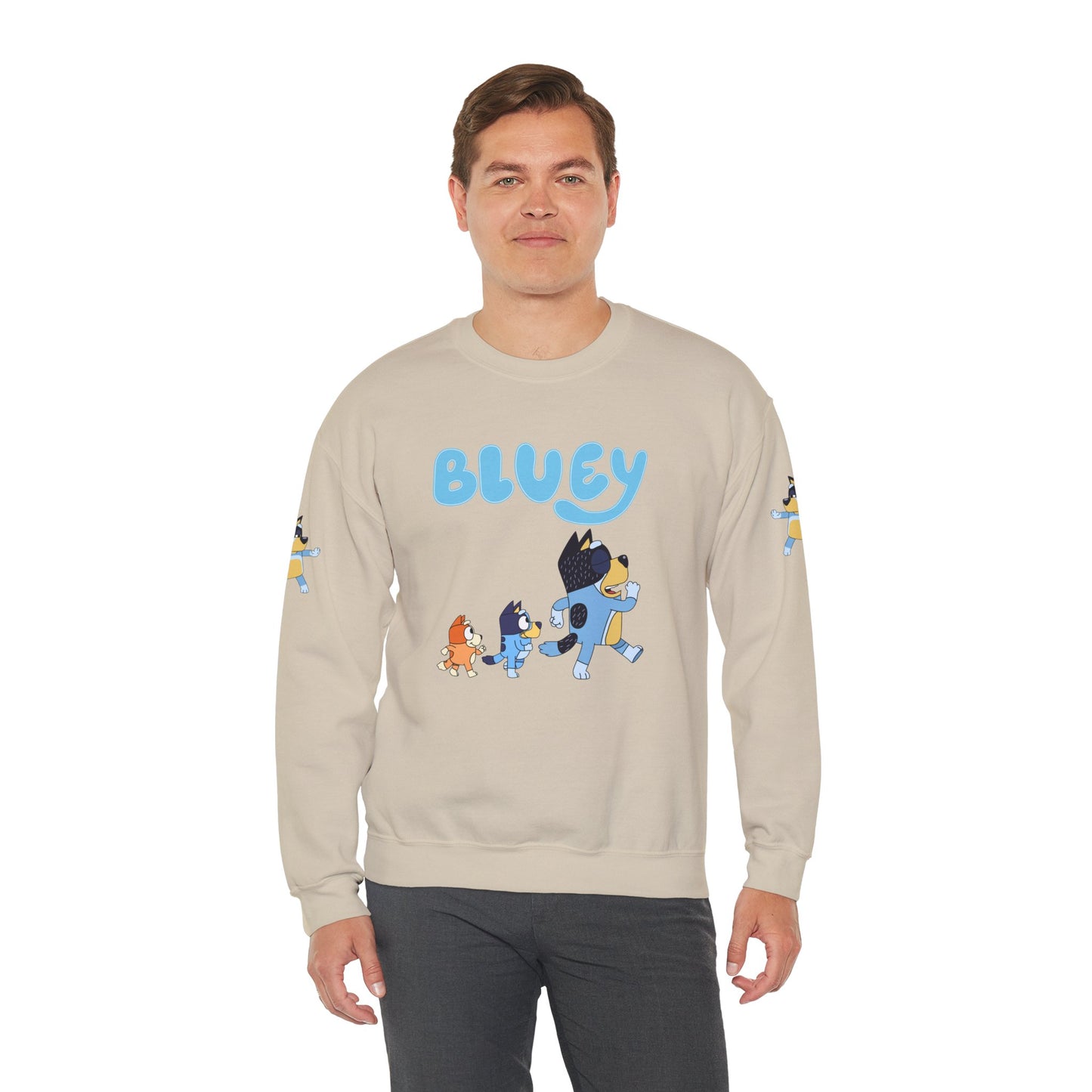 Princess Grace Bluey Family Unisex Crewneck Sweatshirt Cozy Cartoon Apparel