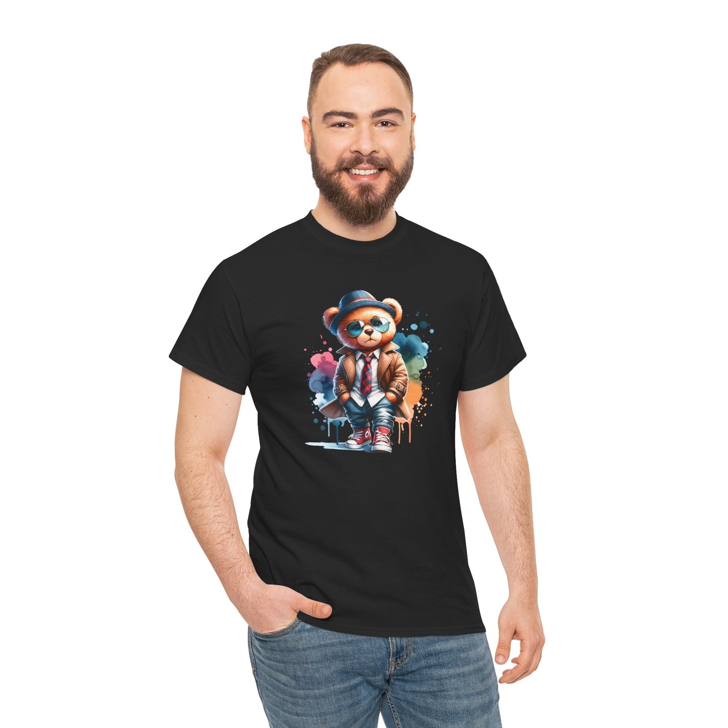 Princess Grace Stylish Bear Illustration Unisex Heavy Cotton Tee Trendy and Fun T-Shirt