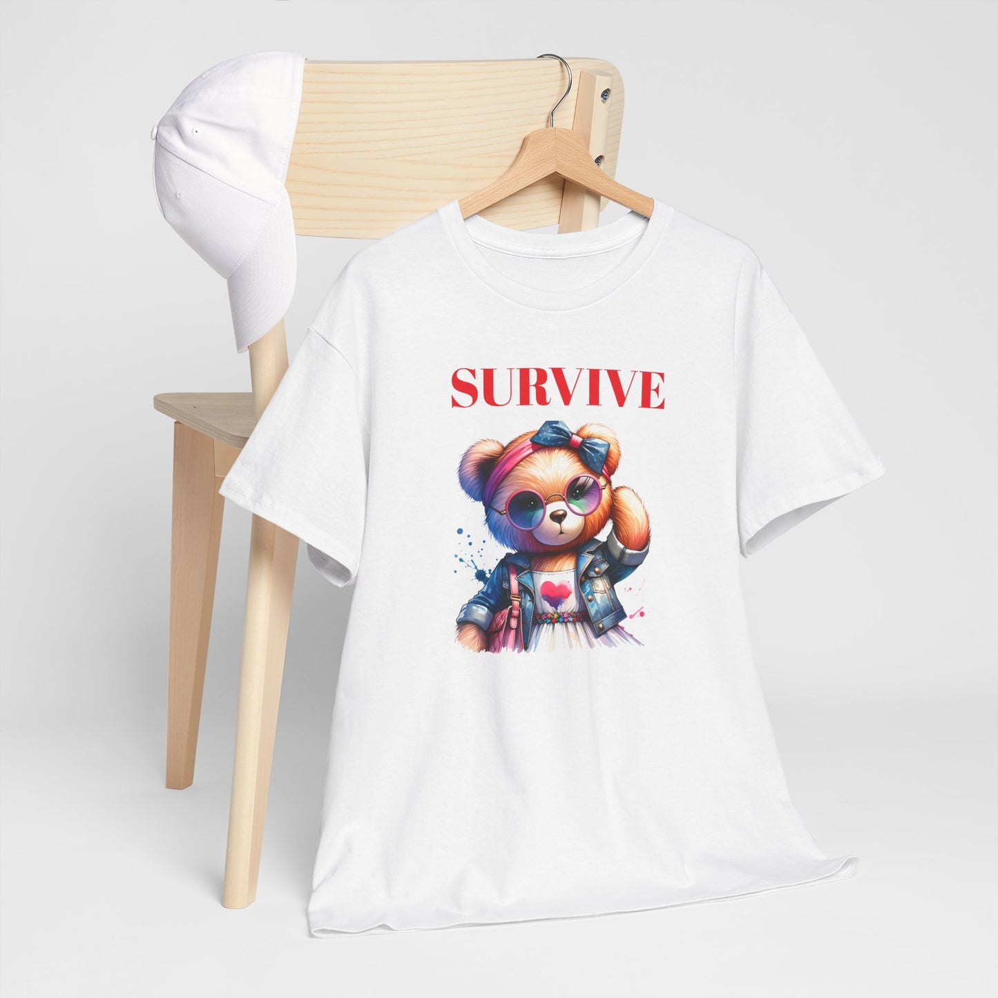 Princess Grace Survive Vibe Unisex Heavy Cotton Tee Fun and Edgy Graphic Tee for Casual Wear