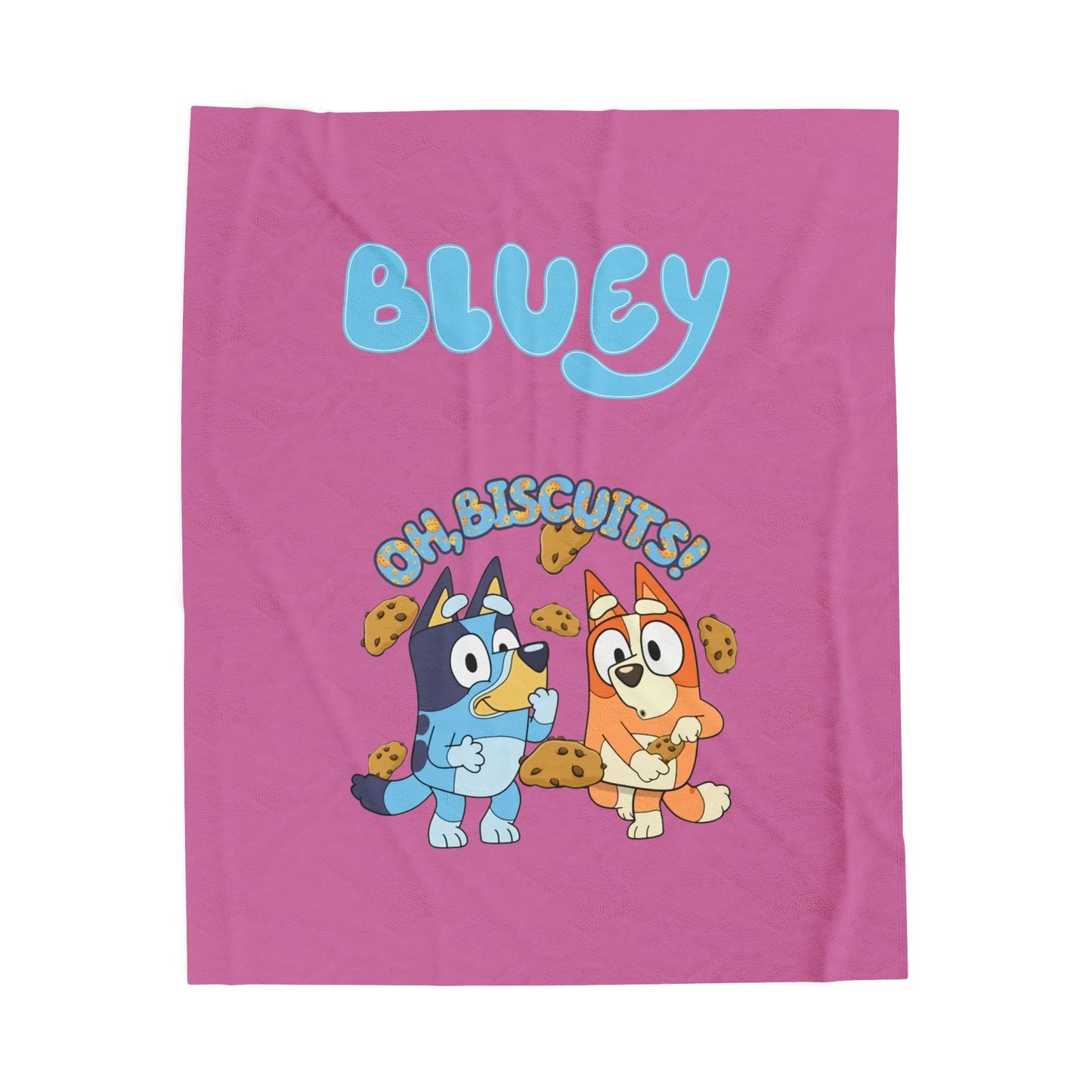 Princess Grace Bluey Velveteen Plush Blanket Cozy Kids Blanket with Fun Biscuit Design