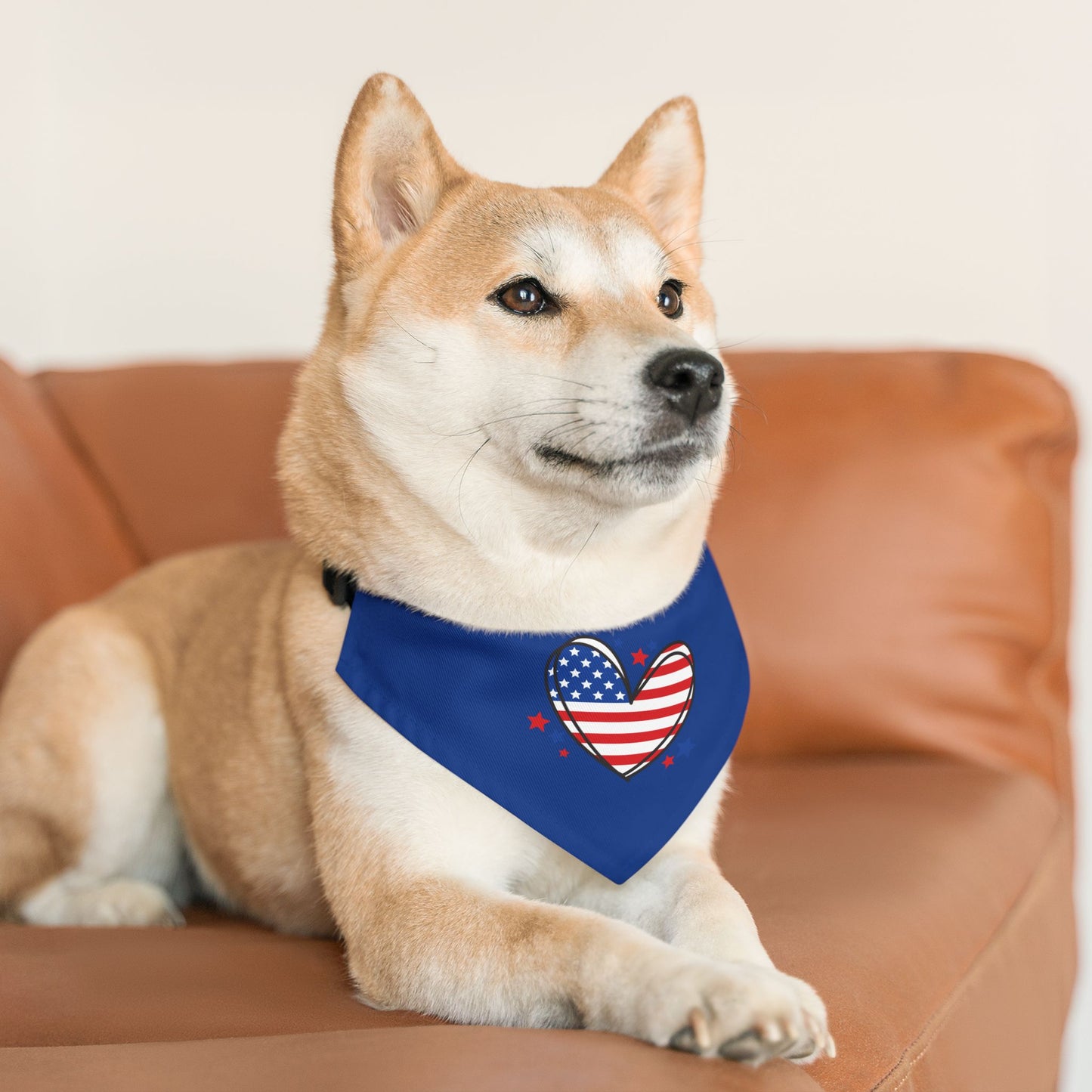 Princess Grace Patriotic Pet Bandana Collar USA Heart Design for Dogs