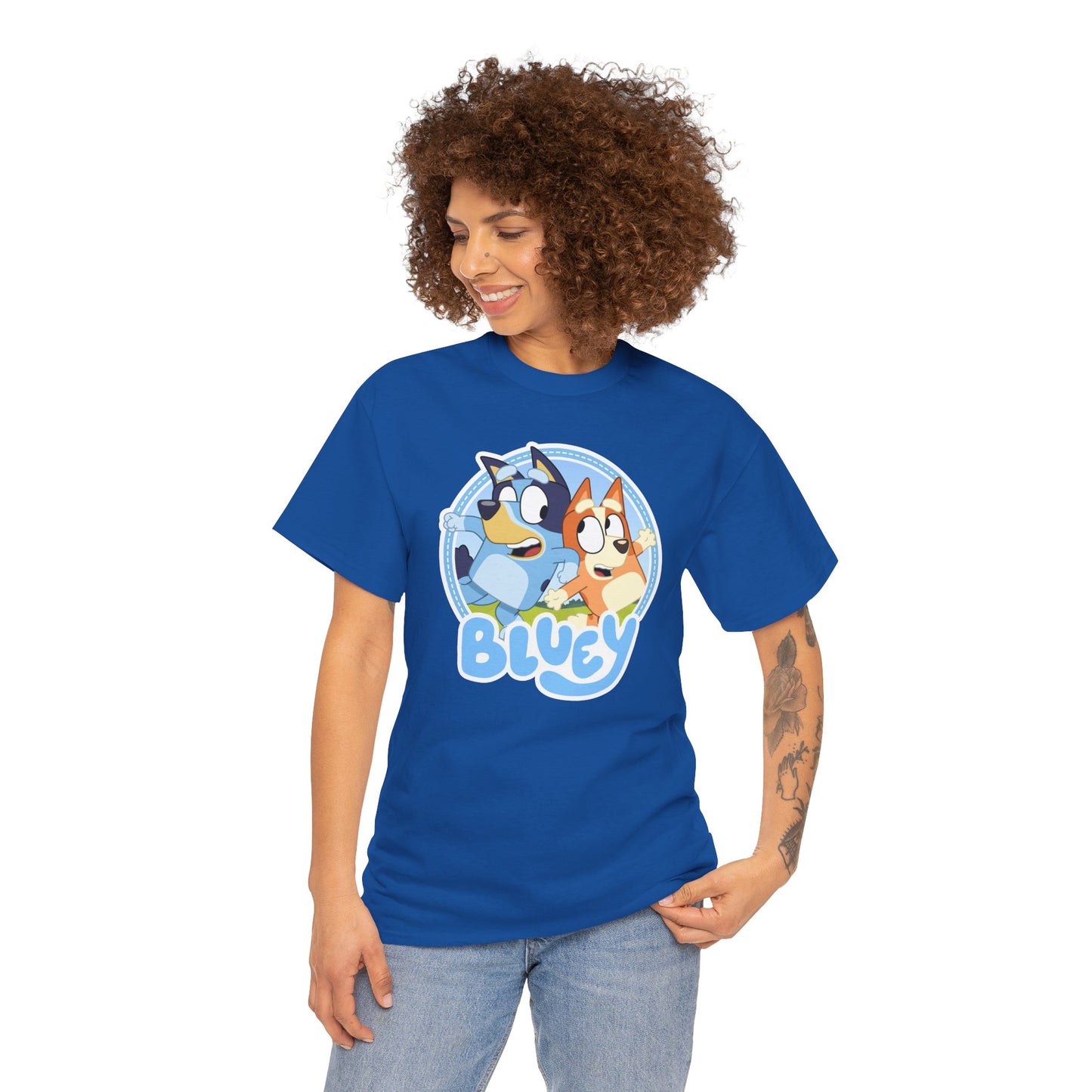 Princess Grace Bluey Fun Unisex Heavy Cotton Tee Perfect Gift for Kids and Cartoon Lovers