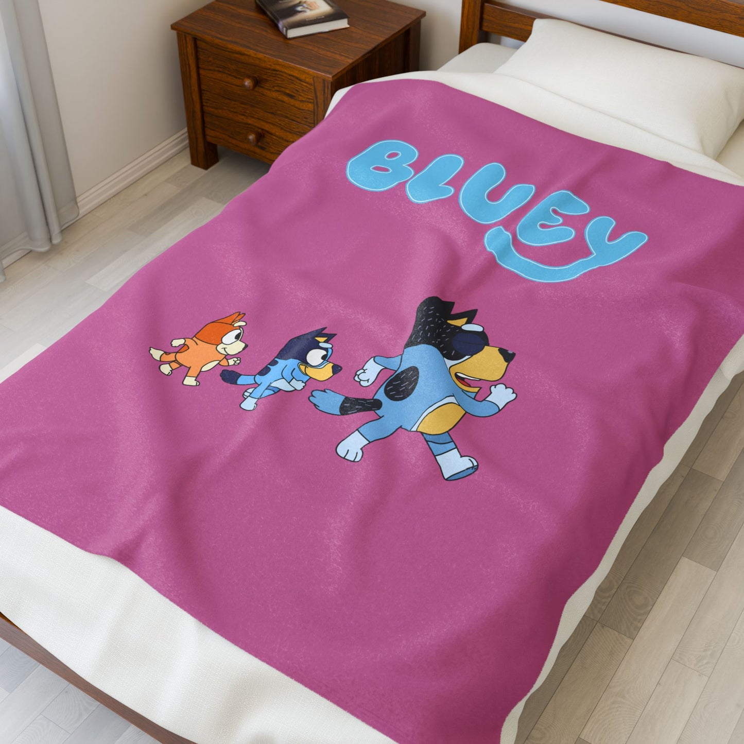 Princess Grace Cozy Bluey Plush Blanket for Kids Soft Velveteen Comfort