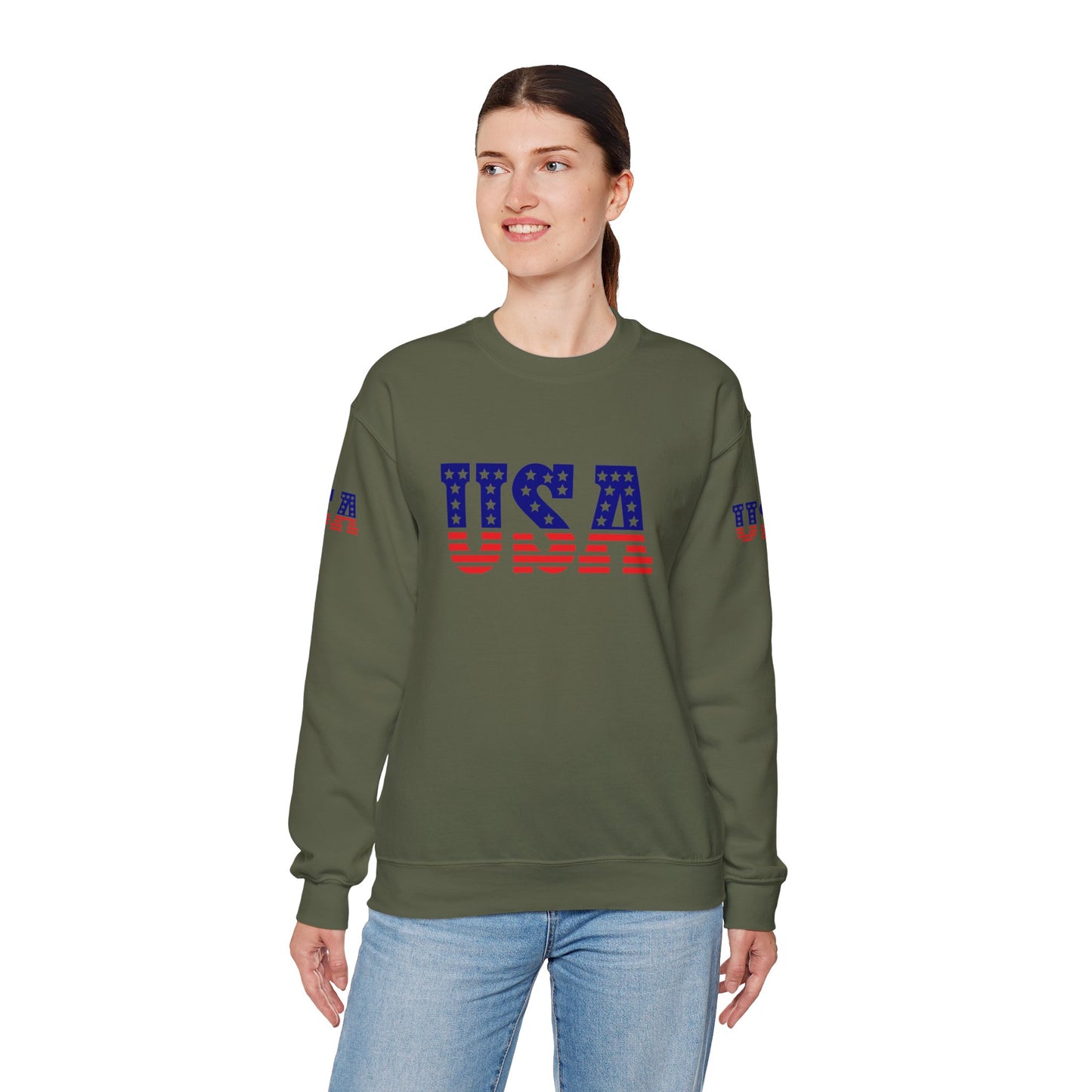 Princess Grace Patriotic USA Unisex Crewneck Sweatshirt Perfect for Independence Day Casual Wear