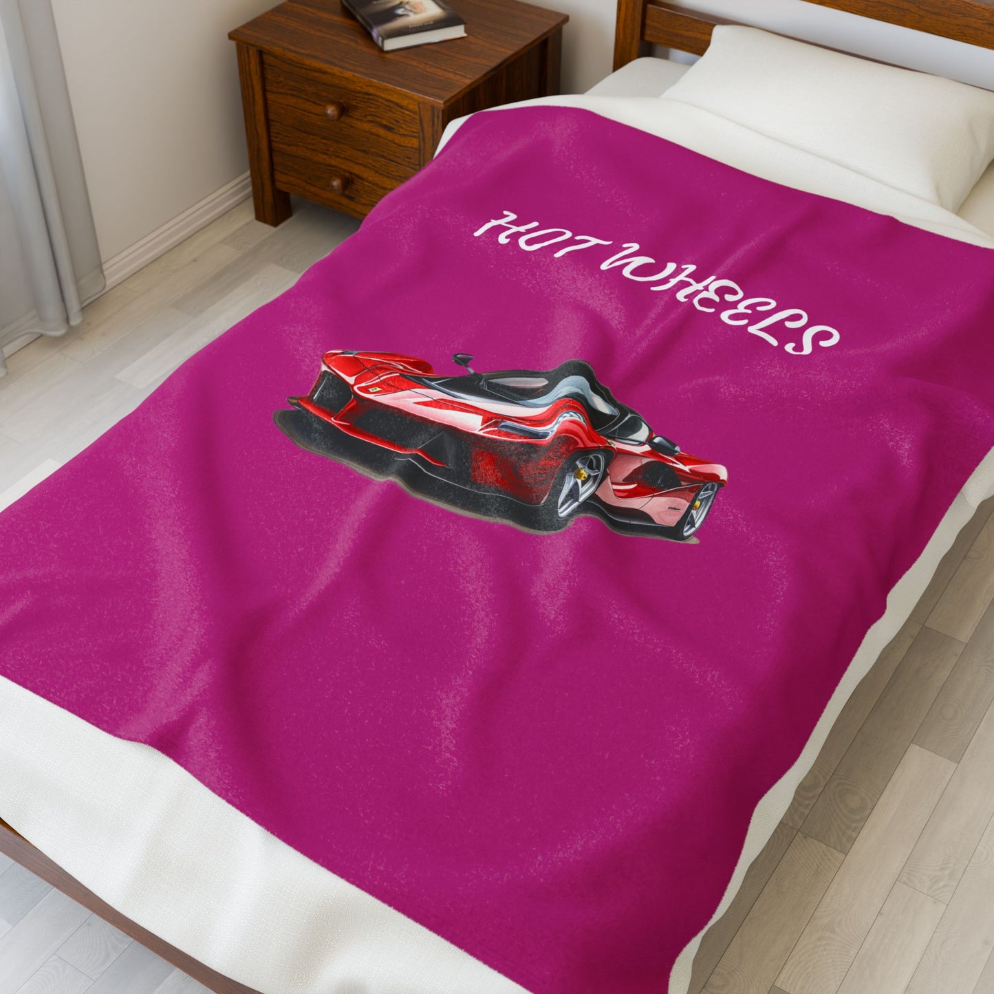 Princess Grace Hot Wheels Velveteen Plush Blanket for Car Enthusiasts