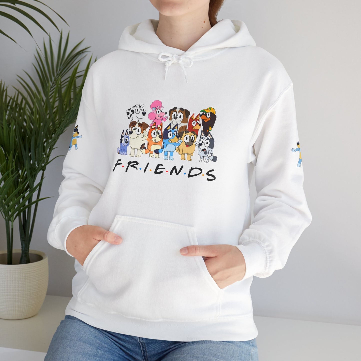Princess Grace Bluey Unisex Heavy Blend Hooded Sweatshirt 'Friends' Cartoon Design