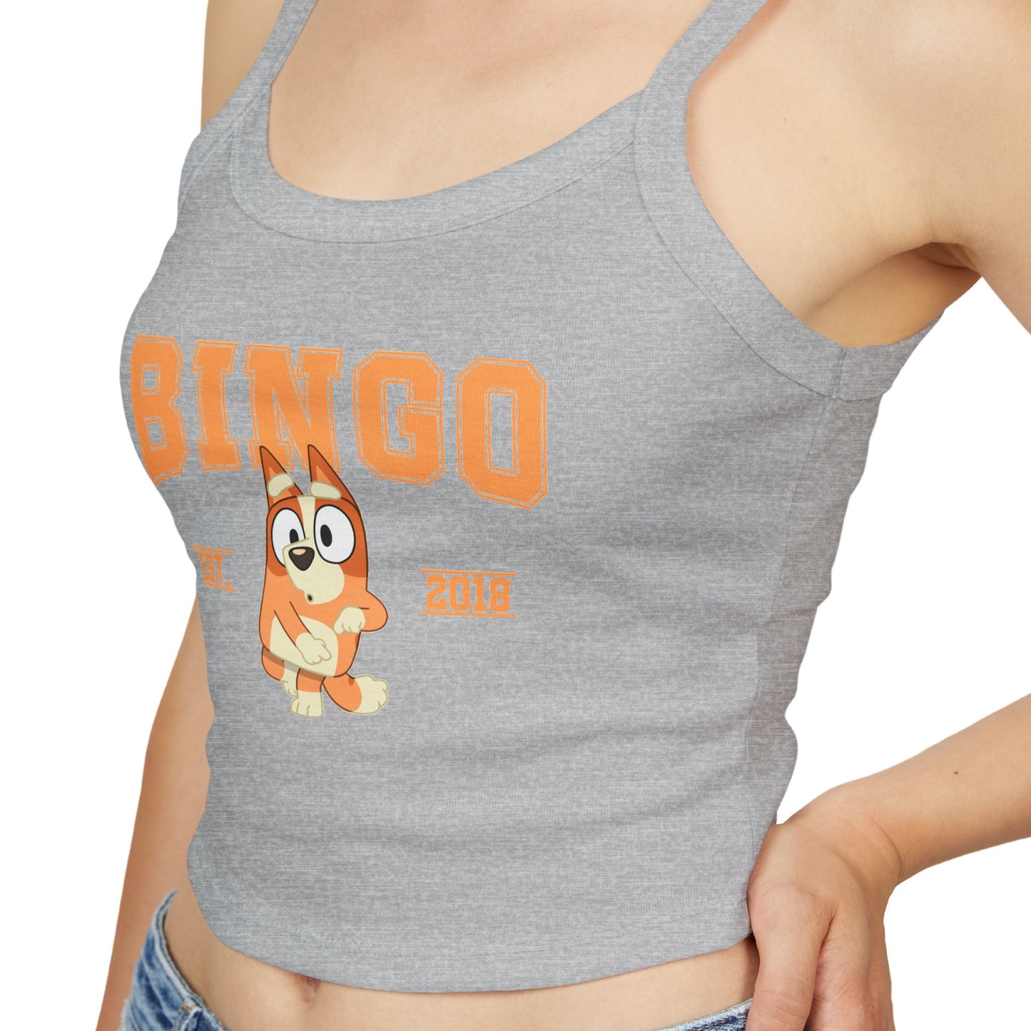Princess Grace Bluey Fun Graphic Spaghetti Strap Tank Top