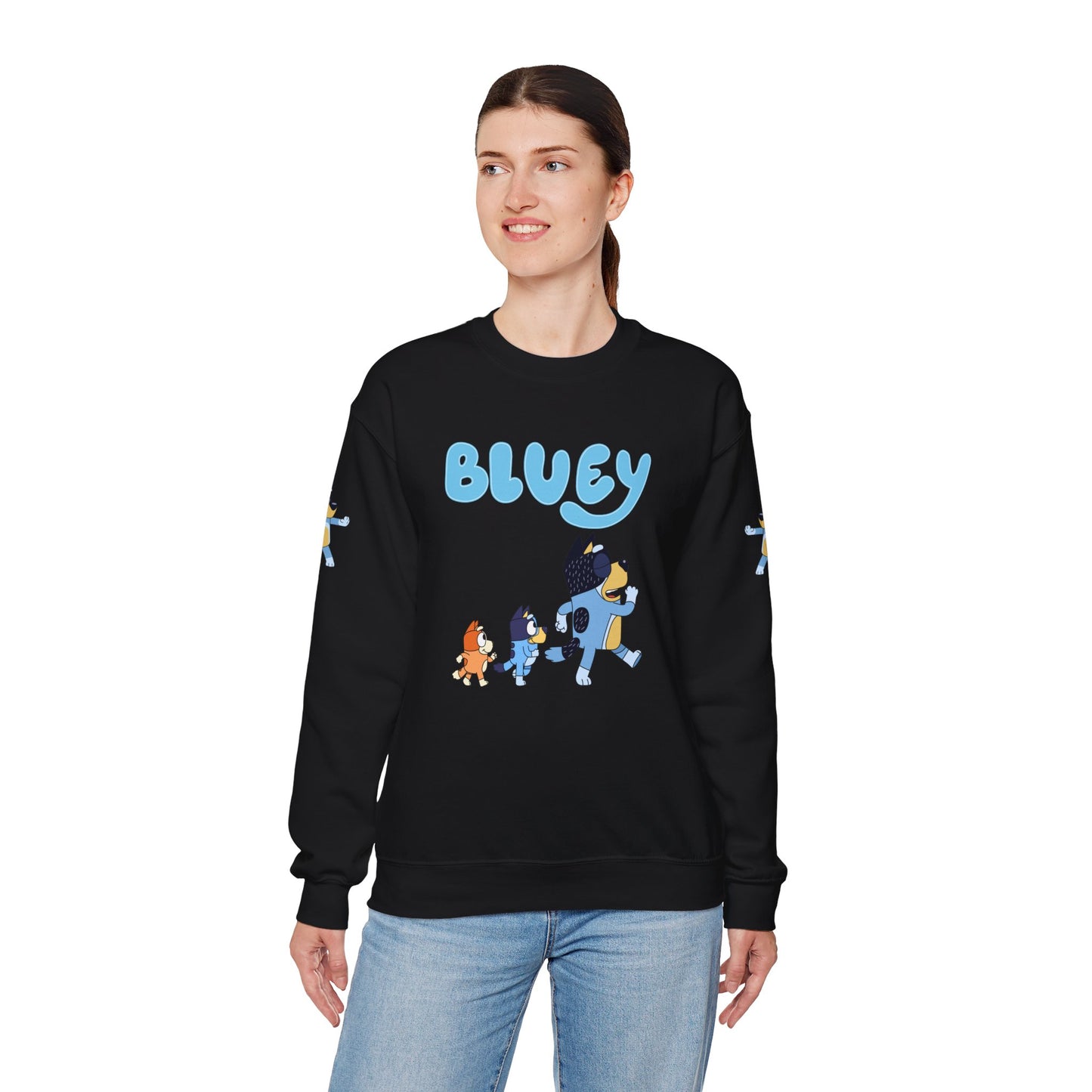 Princess Grace Bluey Family Unisex Crewneck Sweatshirt Cozy Cartoon Apparel