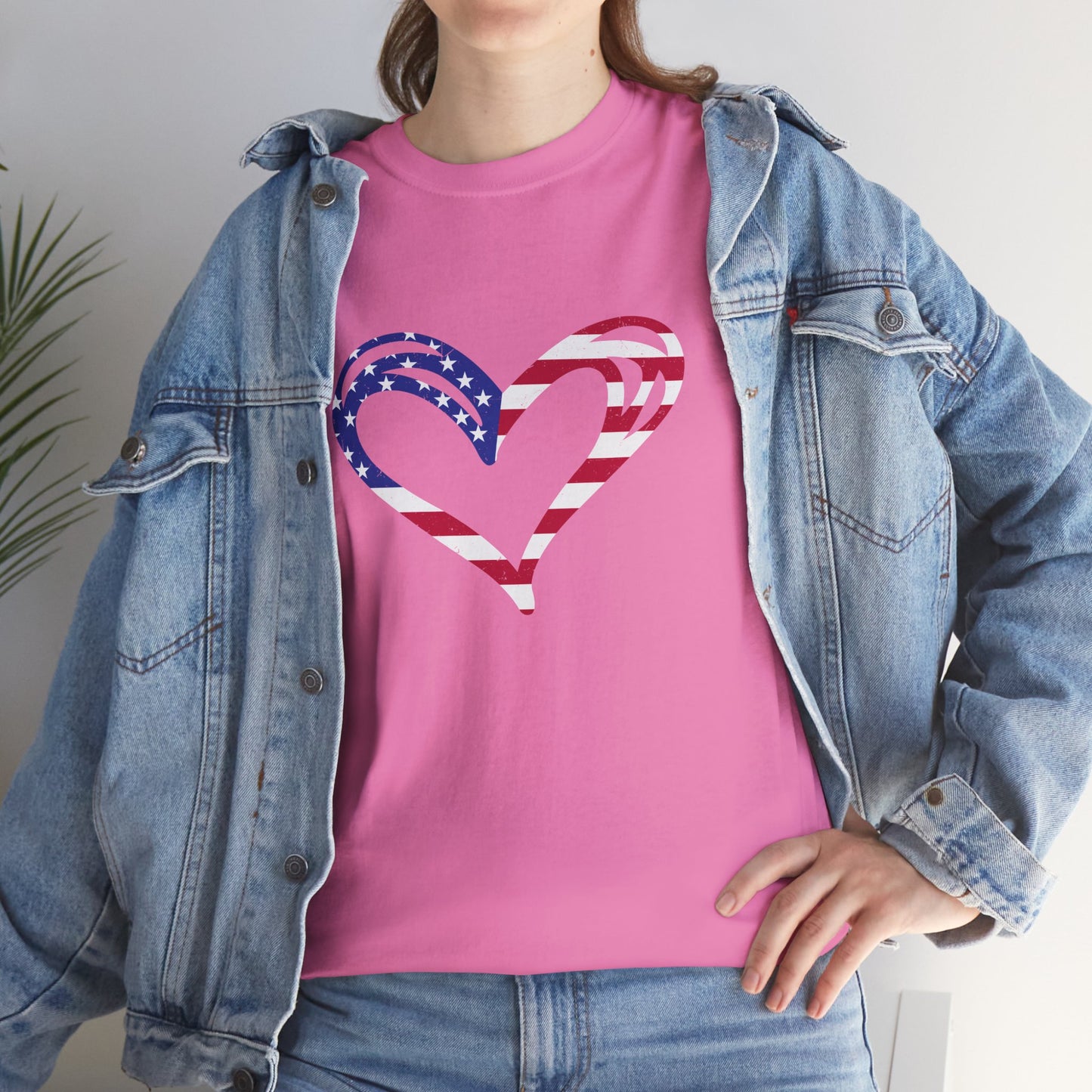 Princess Grace Patriotic Heart Unisex Heavy Cotton Tee
