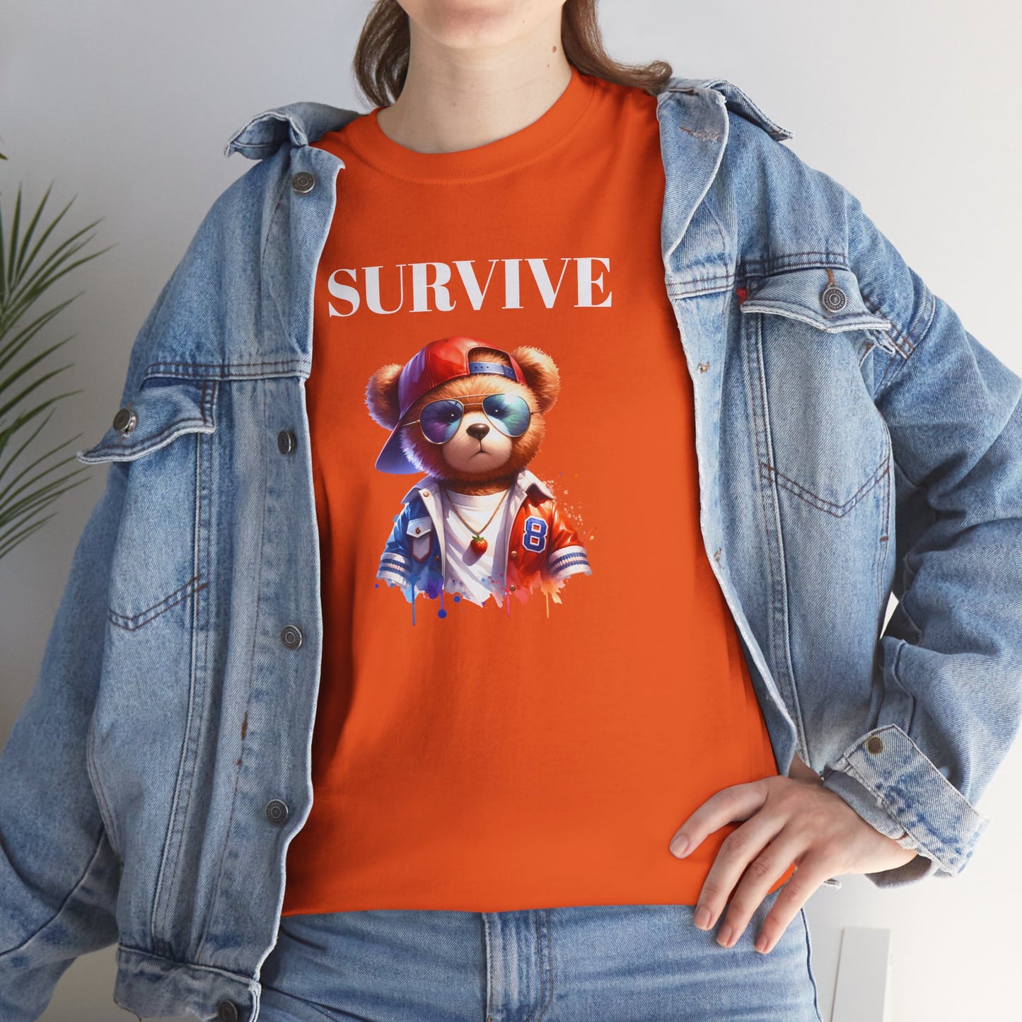 Princess Grace Cool Survive Bear Unisex Heavy Cotton Tee