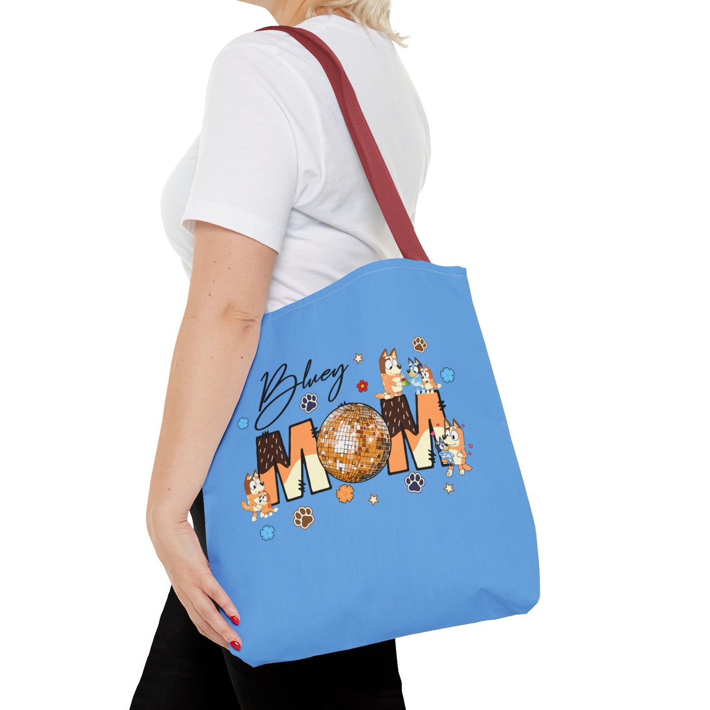 Princess Grace Fun Bluey Mom Tote Bag Perfect Gift for Dog Lovers & Moms
