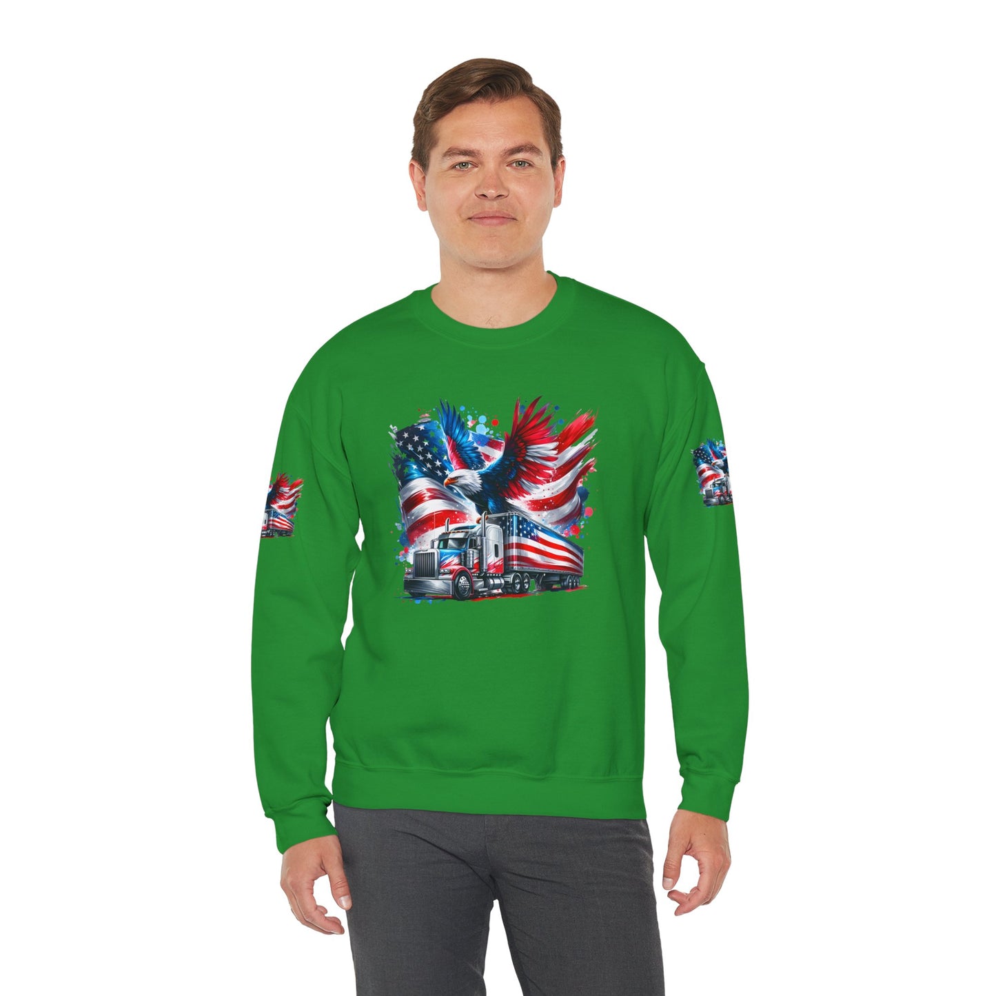 Princess Grace Patriotic Eagle Sweatshirt Unisex Heavy Blend Crewneck for Independence Day Veteran's Day & Everyday Comfort