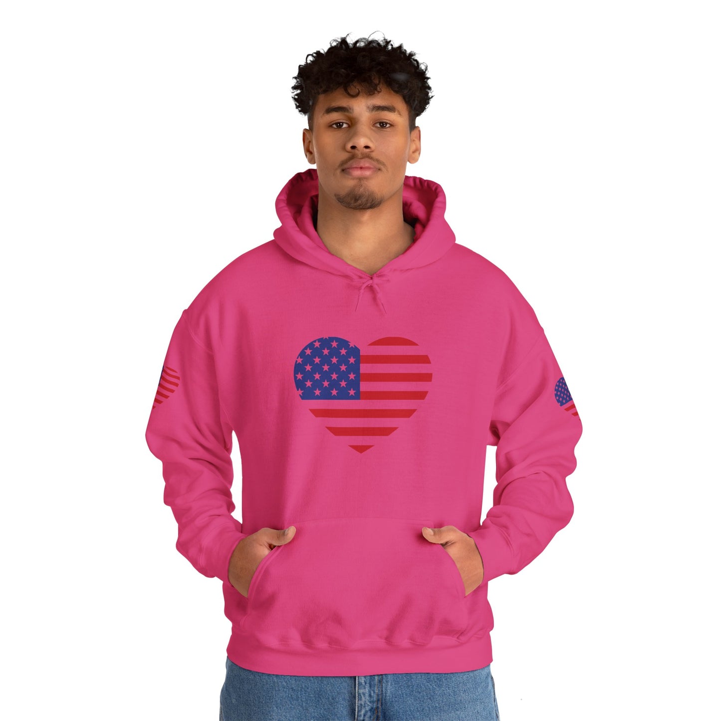 Princess Grace Patriotic Heart Design Unisex Hoodie Perfect for Holidays and Celebrations