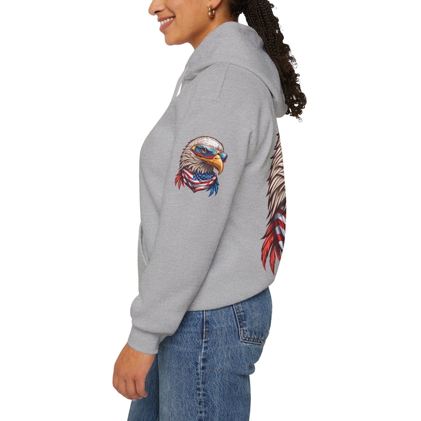 Princess Grace Patriotic American Eagle Hoodie Unisex Heavy Blend Sweatshirt