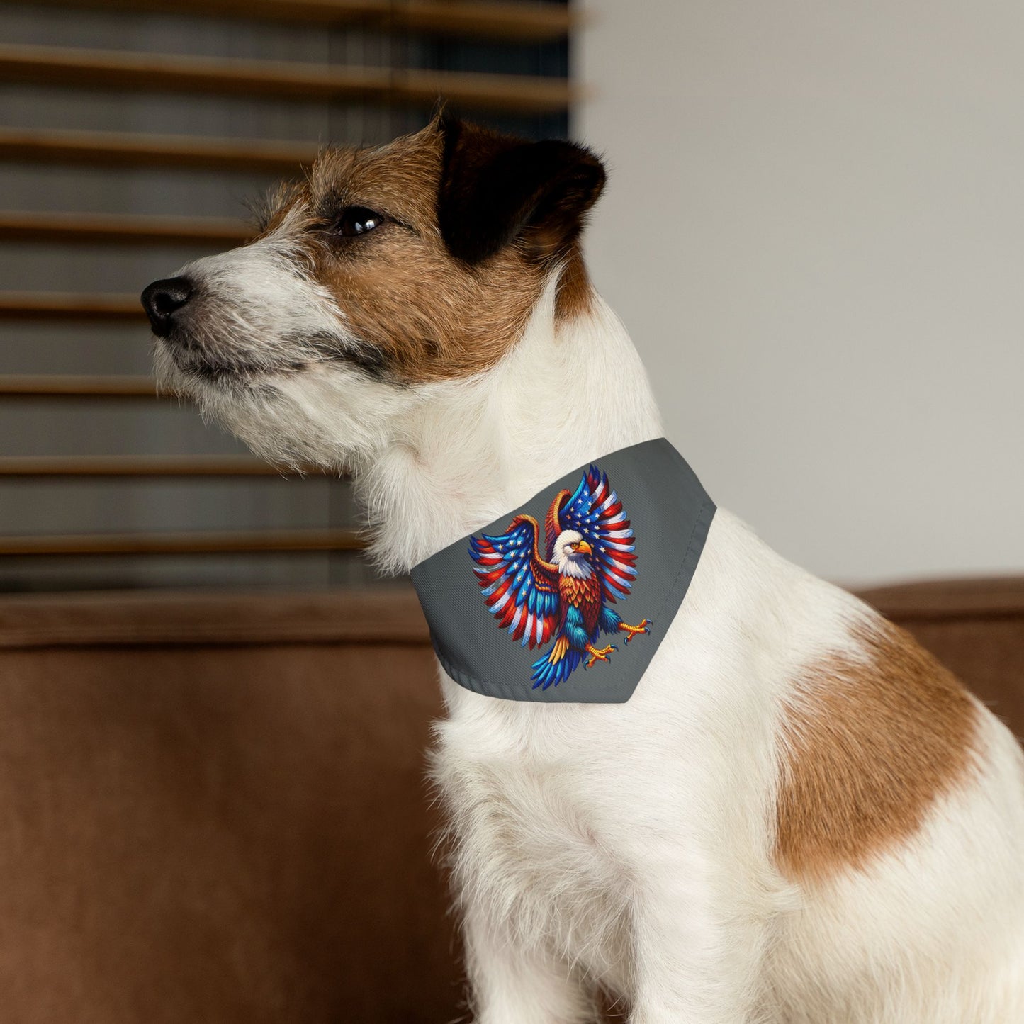 Princess Grace Patriotic Eagle Pet Bandana Collar Perfect for Celebrations & Daily Adventures