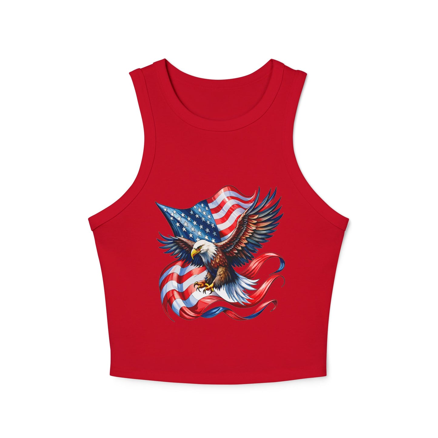 Princess Grace Patriotic Eagle Racer Tank Top for Women USA Design