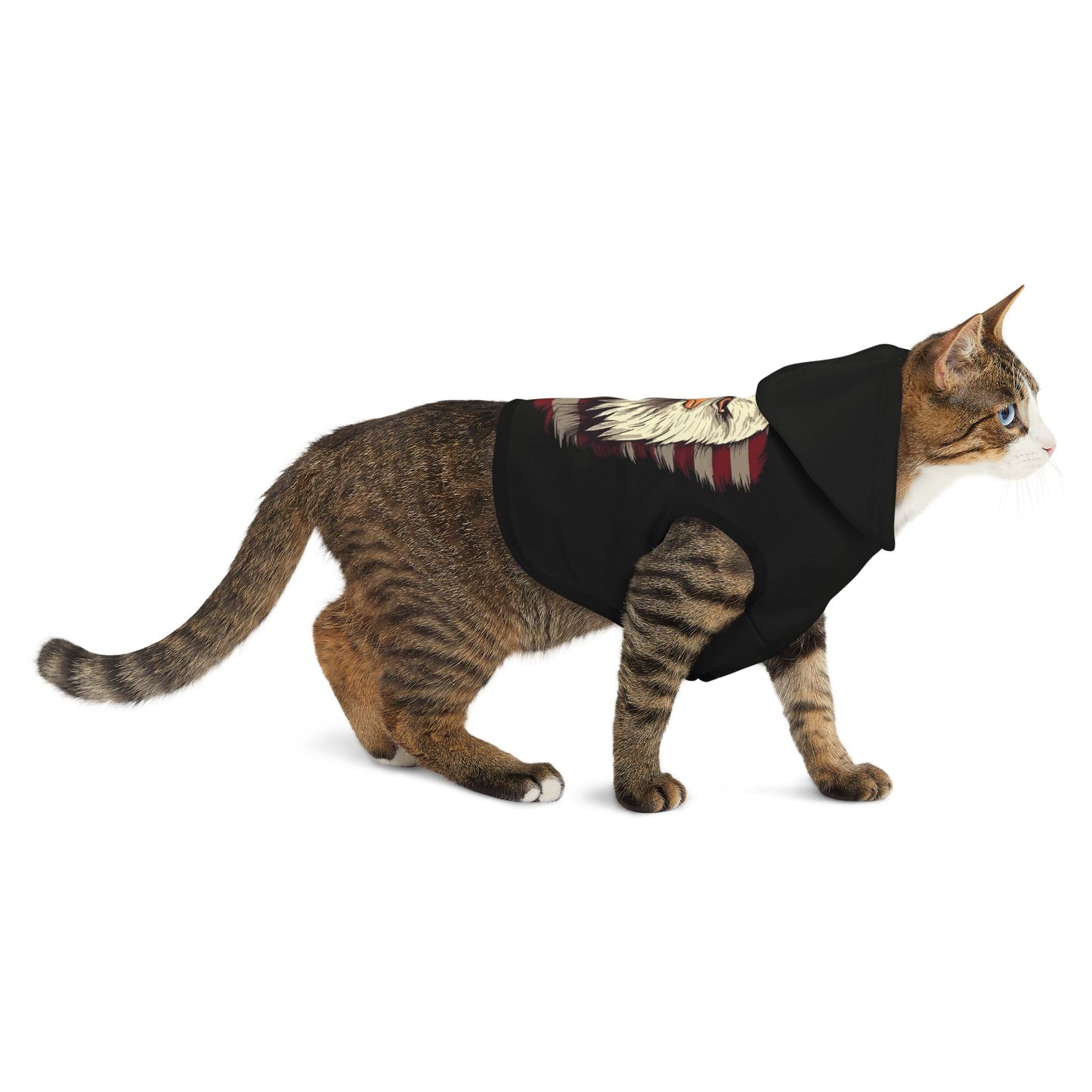 Princess Grace Patriotic Eagle Pet Hoodie Stylish Black Dog Sweatshirt for Fourth of July Celebrations