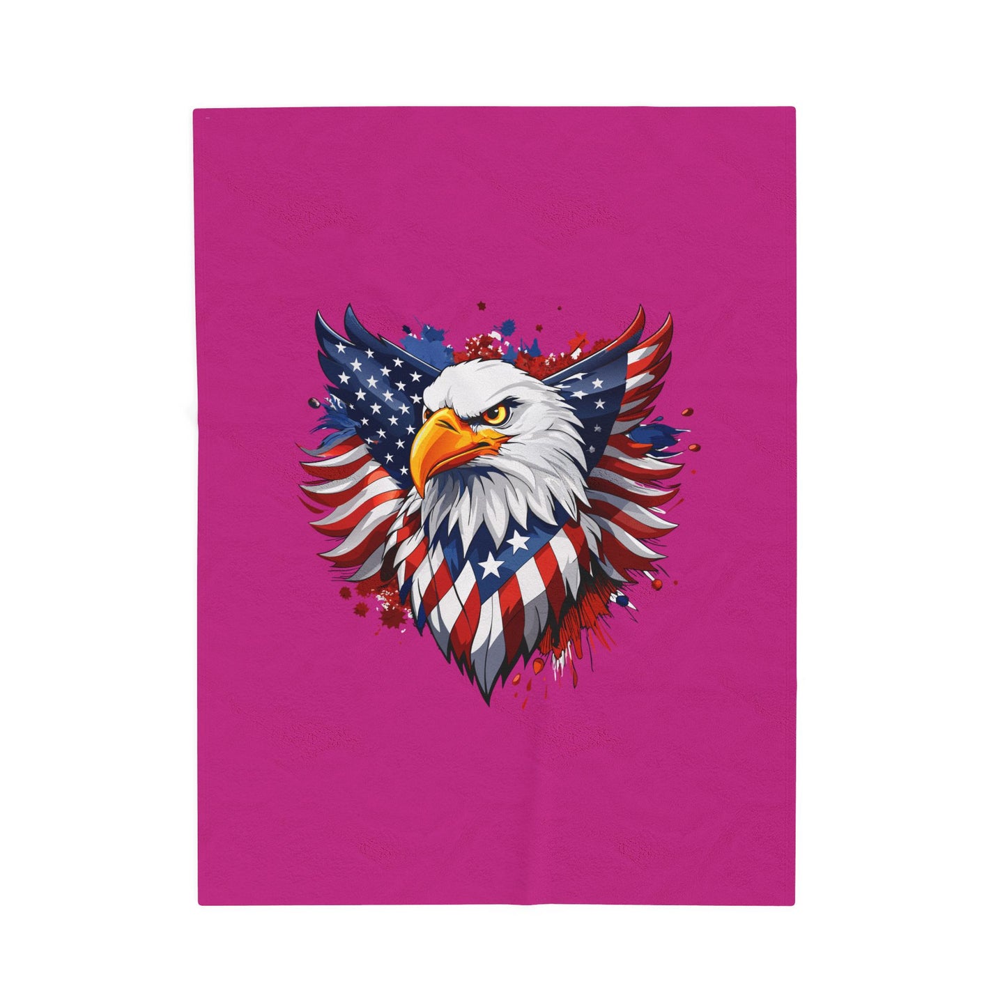 Princess Grace Patriotic Eagle Velveteen Plush Blanket