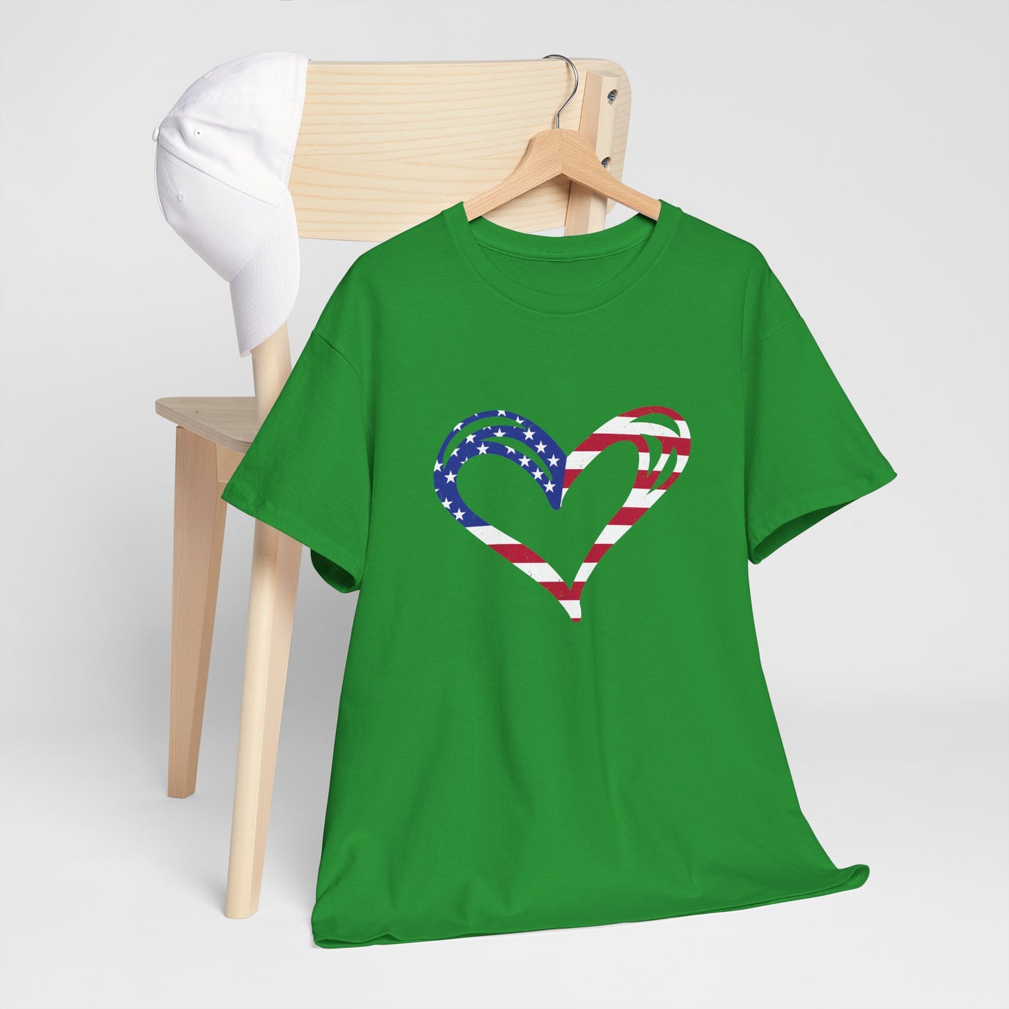 Princess Grace Patriotic Heart Unisex Heavy Cotton Tee