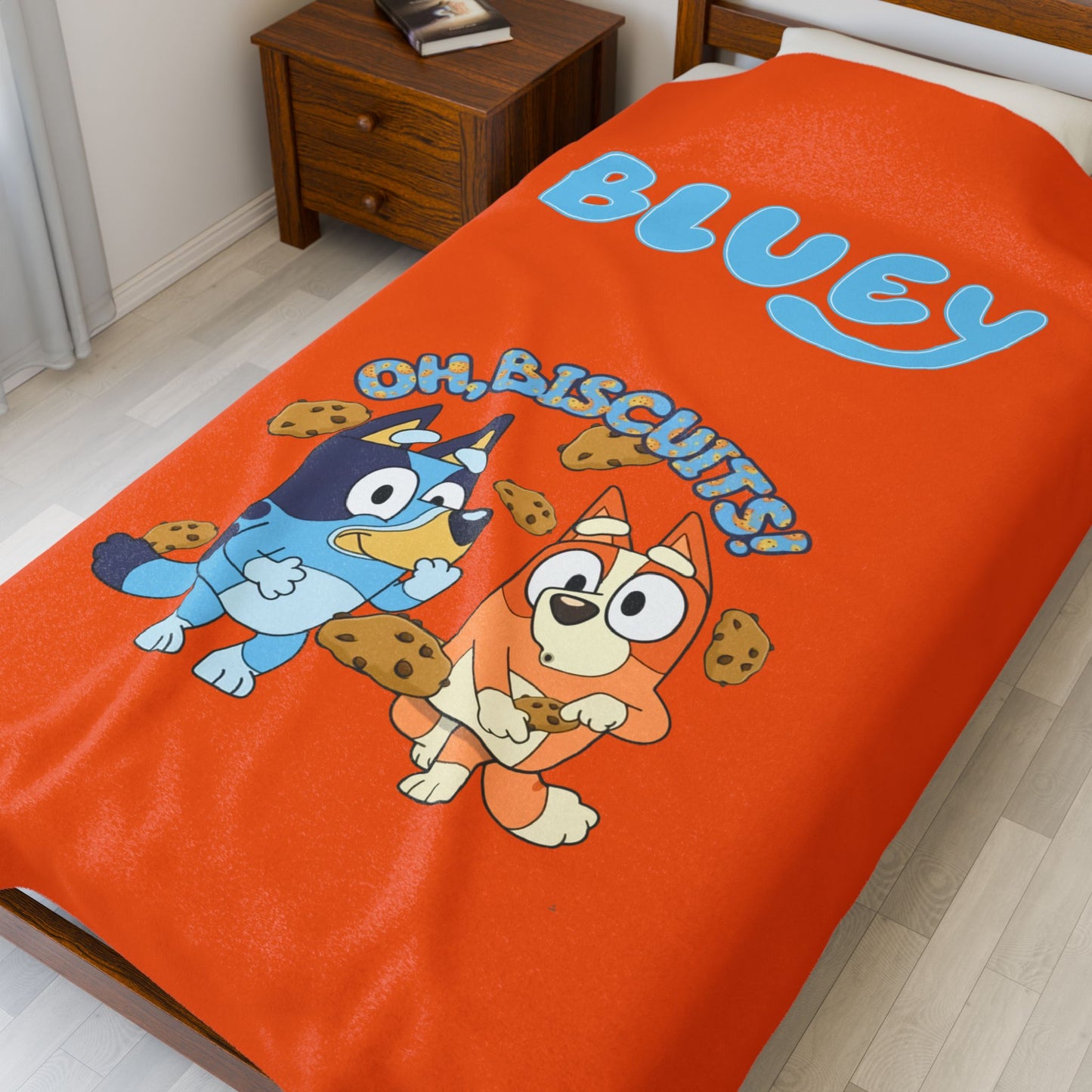 Princess Grace Bluey Cartoon Velveteen Plush Blanket Cozy Kids Gift for Comfort and Playtime