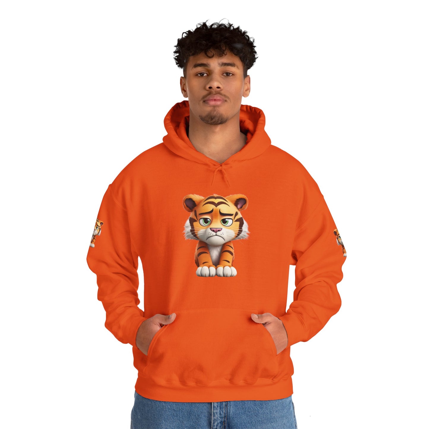 Princess Grace Playful Tiger Graphic Hoodie Unisex Heavy Blend Sweatshirt for Kids and Adults