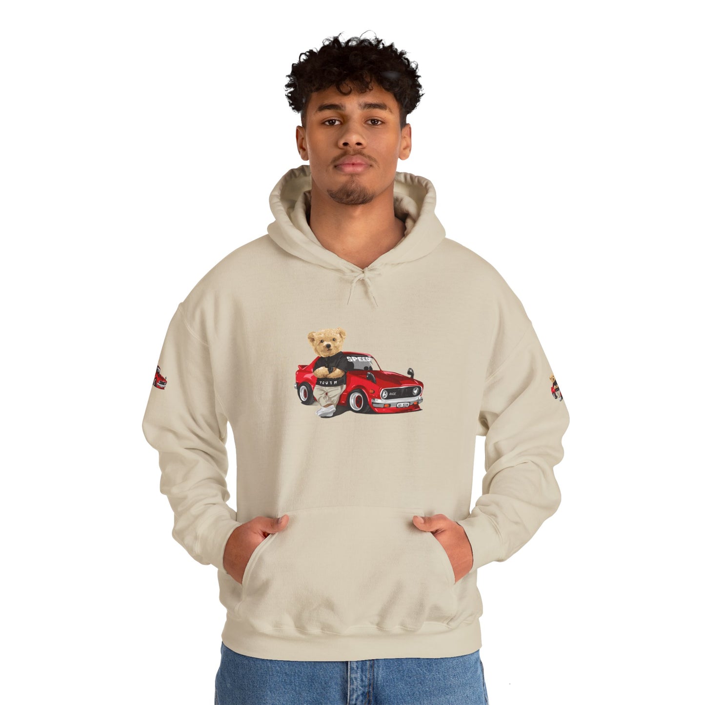Princess Grace Vintage Bear Car Hoodie Fun Unisex Sweatshirt for Auto Lovers