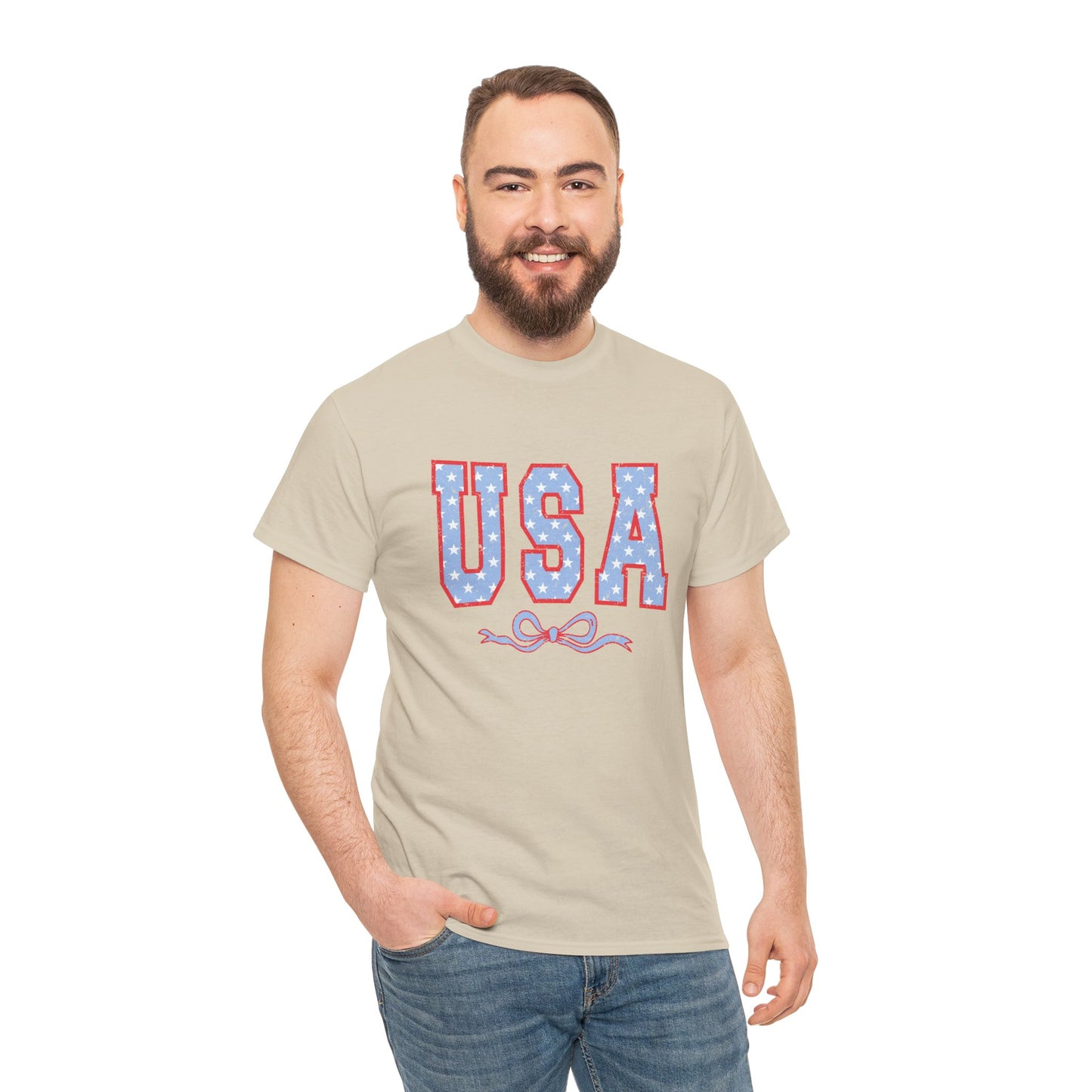 Princess Grace USA Patriotic Unisex Heavy Cotton Tee Perfect for Independence Day Celebrations