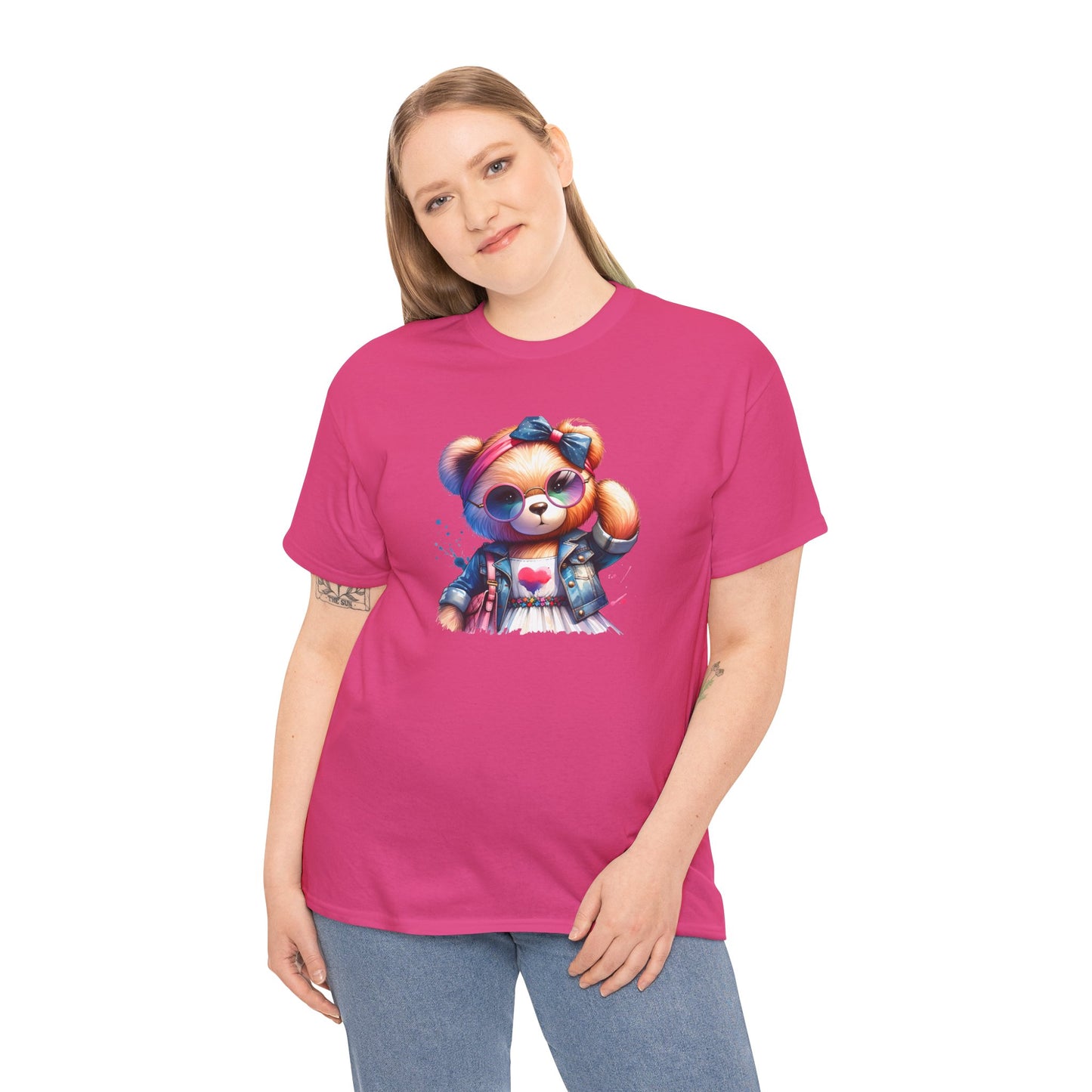 Princess Grace Cute Teddy Bear Unisex Heavy Cotton Tee Playful Graphic T-Shirt for All Ages