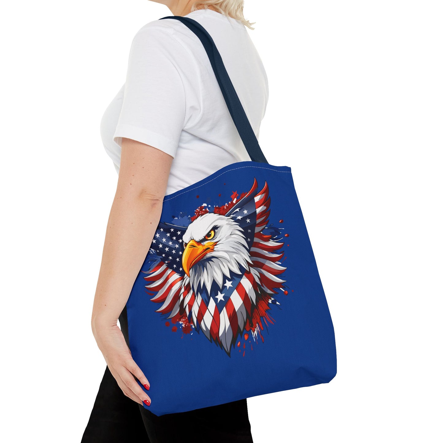Princess Grace Patriotic Eagle Tote Bag USA Flag Design for Independence Day & Everyday Use