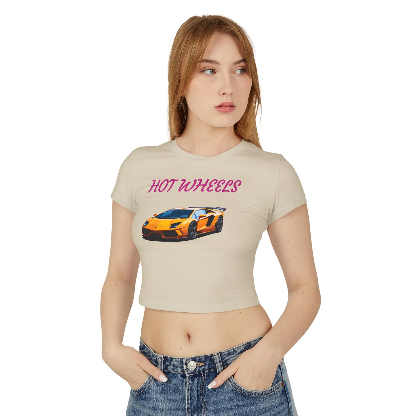 Princess Grace Hot Wheels Graphic Women's Baby Tee Car Lover's Casual Wear