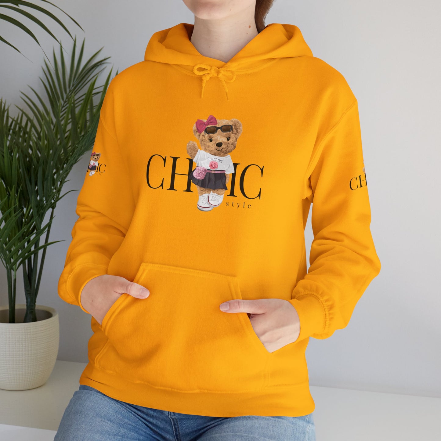 Princess Grace Chic Style Bear Unisex Hooded Sweatshirt Cute and Cozy Fashion
