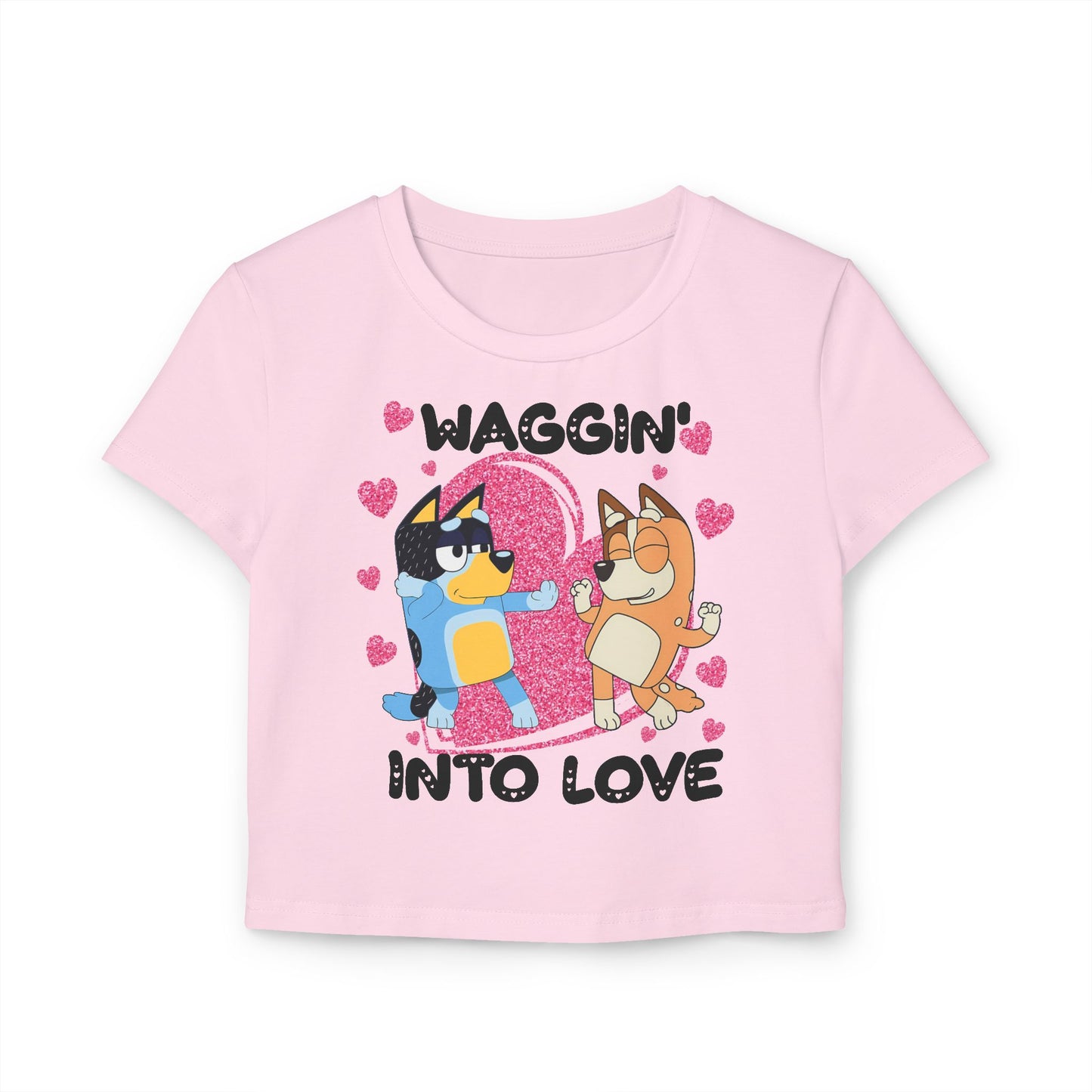 Princess Grace Cute Bluey Graphic Women's Baby Tee Waggin' Into Love