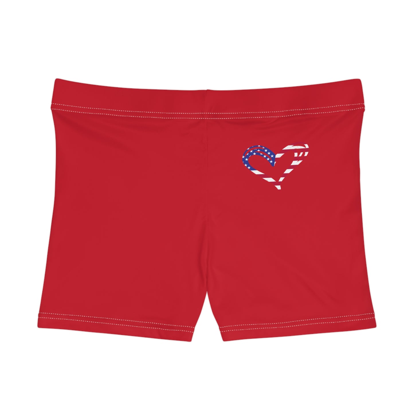 Princess Grace Patriotic Women's Heart Print Shorts Perfect for Summer Celebrations