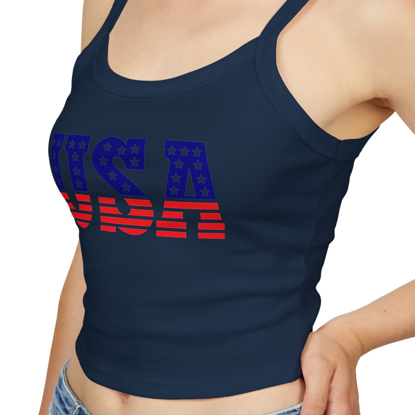 Princess Grace Stars & Stripes USA Women's Spaghetti Strap Tank Top