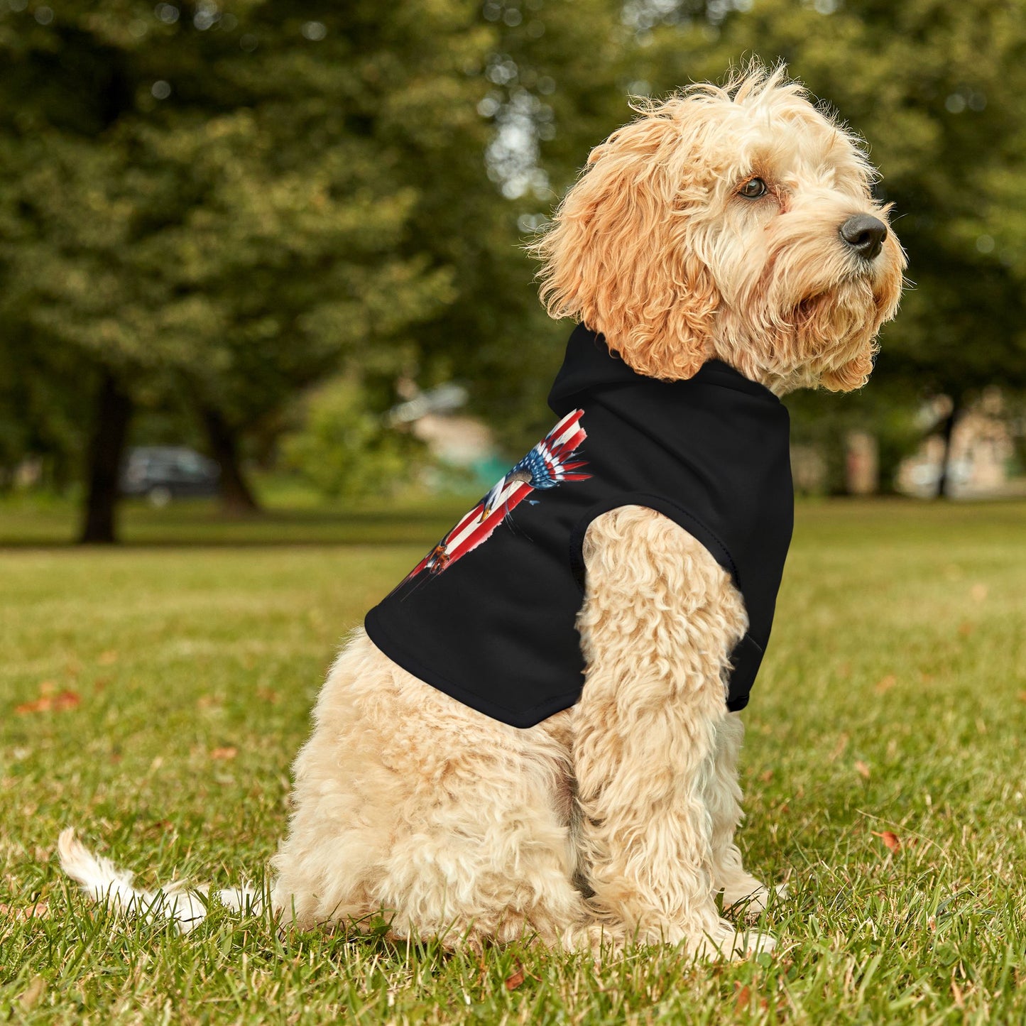 Princess Grace Patriotic Pet Hoodie Eagle Design for Dogs and Cats