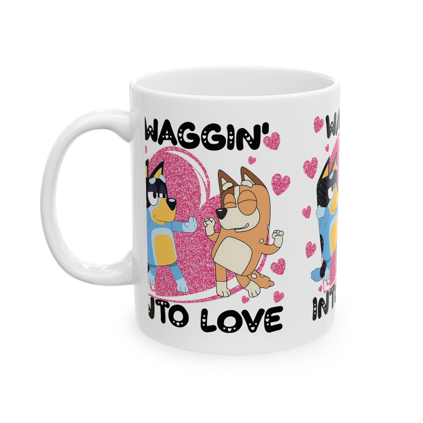Princess Grace Waggin' into Love Ceramic Mug Cute Animal Design for Dog Lovers Perfect Gift for Valentine's Day