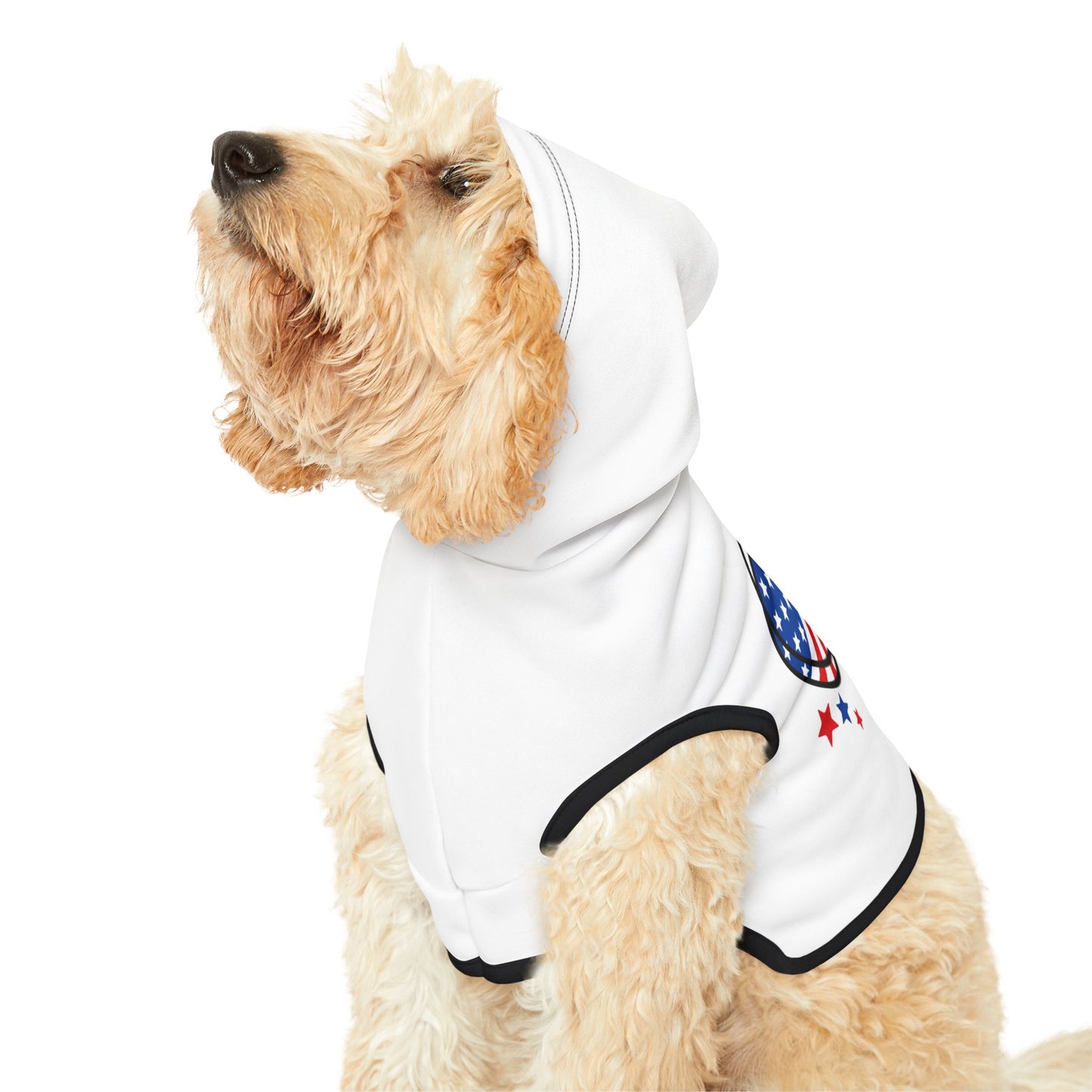 Princess Grace Patriotic Pet Hoodie with Heart Design for Dogs