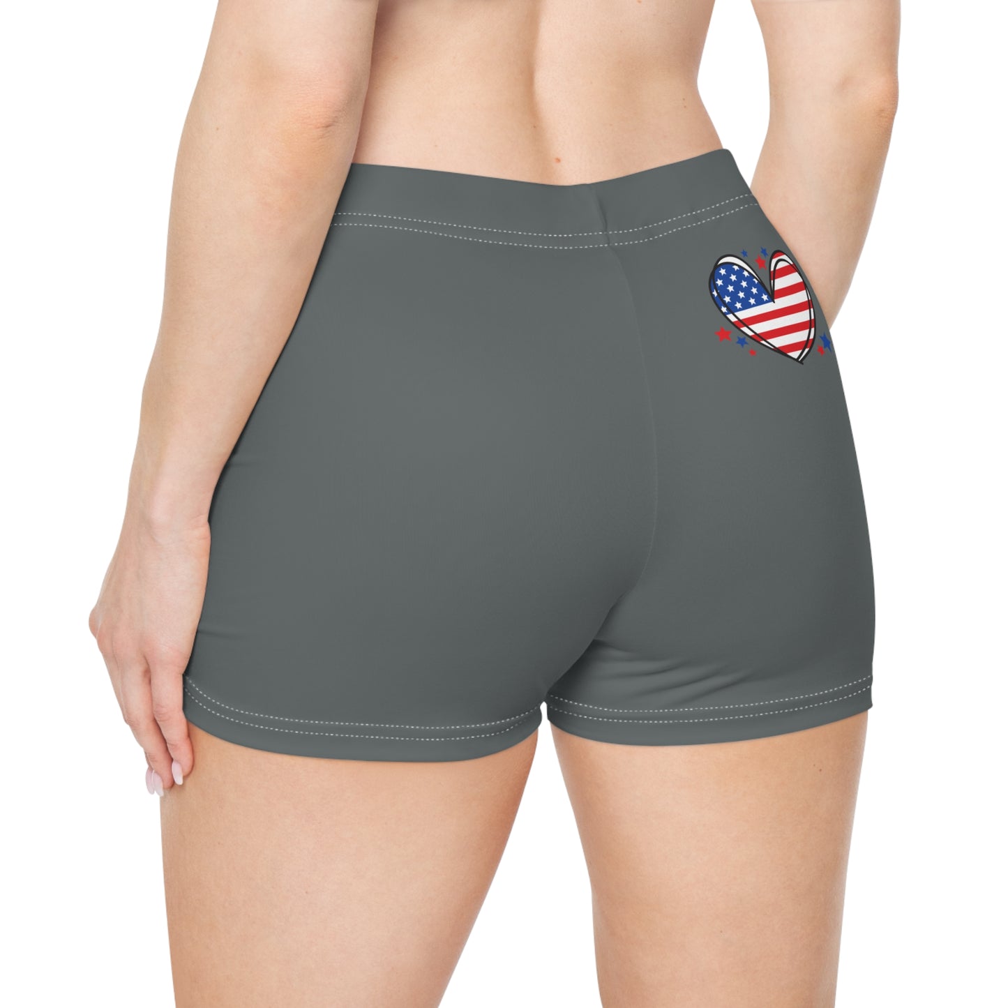 Princess Grace Patriotic Women's Shorts with Love Heart Design