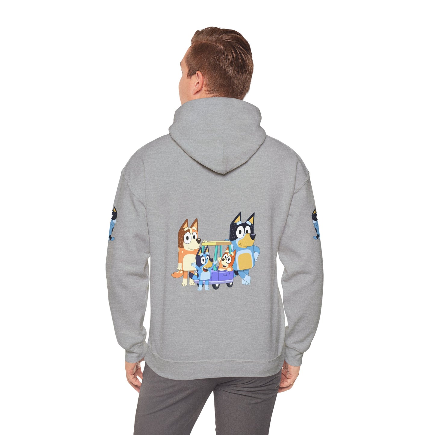 Princess Grace Bluey Fun Family Cartoon Hoodie - Unisex Heavy Blend with Playful Characters