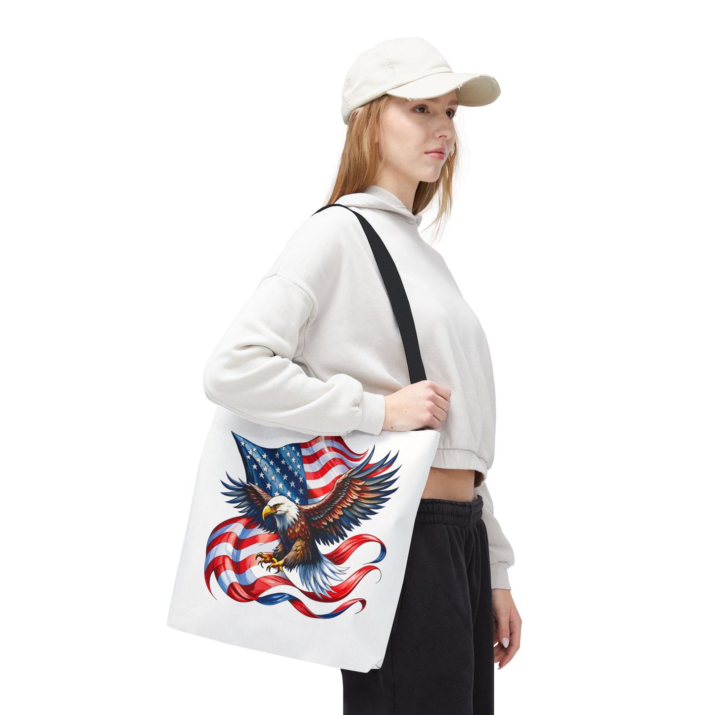 Princess Grace Patriotic Eagle Tote Bag - American Flag Design Perfect for Independence Day & Everyday Use