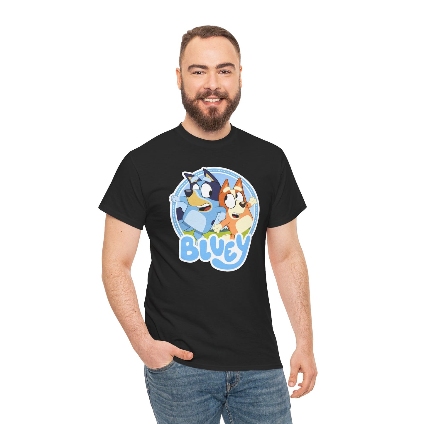 Princess Grace Bluey Fun Unisex Heavy Cotton Tee Perfect Gift for Kids and Cartoon Lovers