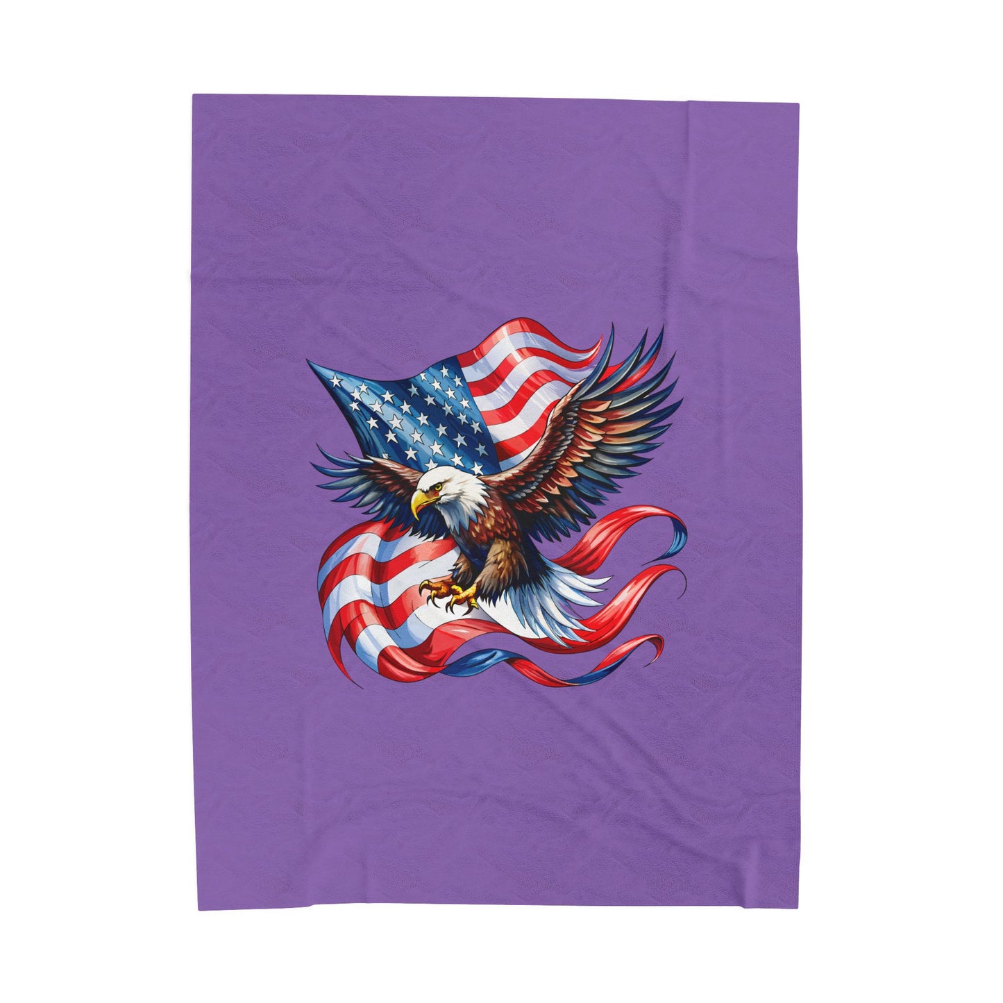 Princess Grace Patriotic Eagle Velveteen Plush Blanket Cozy USA Flag Throw for Independence Day & More