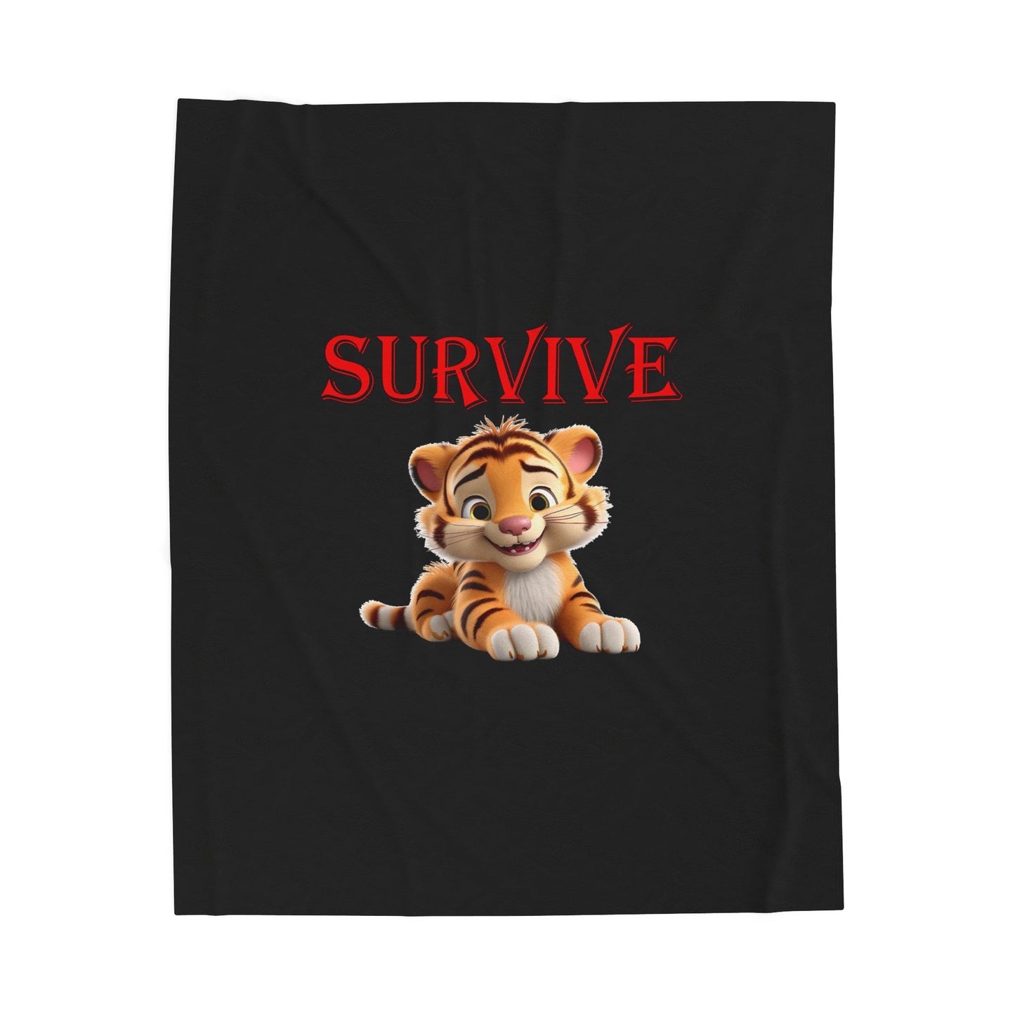 Princess Grace Survive Tiger Velveteen Plush Blanket Cozy Kids Comfort for Adventures